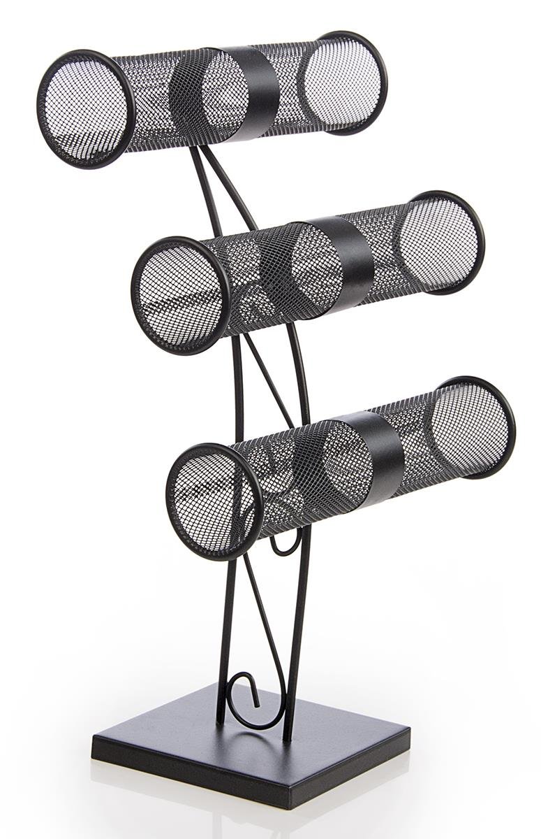 Displays2go 3-Tier Black Display Stand for Jewelry - Holds Bracelets, Necklaces, Earrings & Watches (6-Pack) | Perfect for Retail Stores, Boutiques & Trade Shows