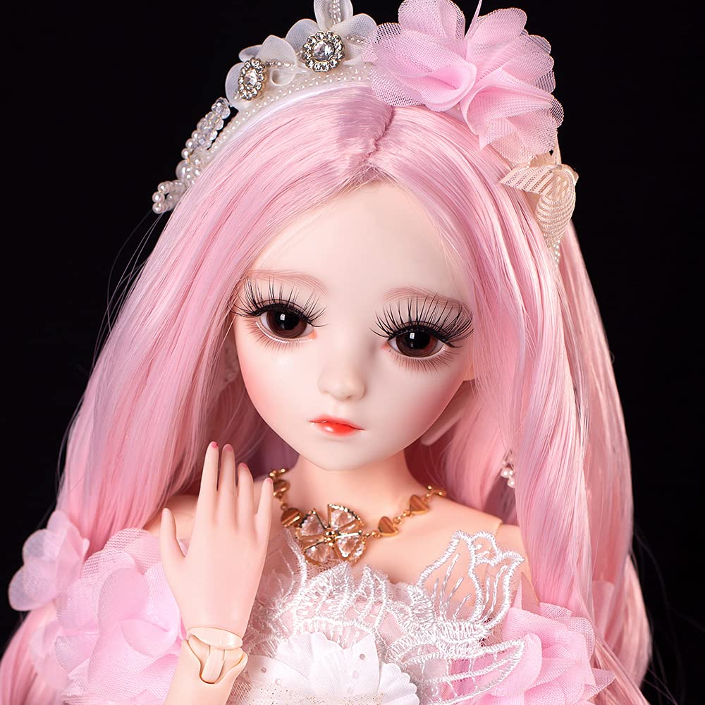 UCanaan 1/3 SD BJD Doll - 24 Inch 18 Ball Jointed Anime Doll with Outfit, Shoes, Wig & Makeup Kit - DIY Collectible Doll for Girls - Perfect Gift for Valentine's Day, Birthday & Cosplay Enthusiasts