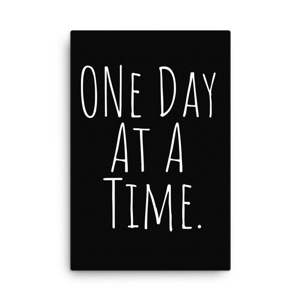 One Day at a Time Canvas - Motivational Recovery & Mindfulness Wall Art Decor for Home, Office, or Therapy Room - Perfect for Addiction Recovery, Mental Health Awareness & Daily Inspiration