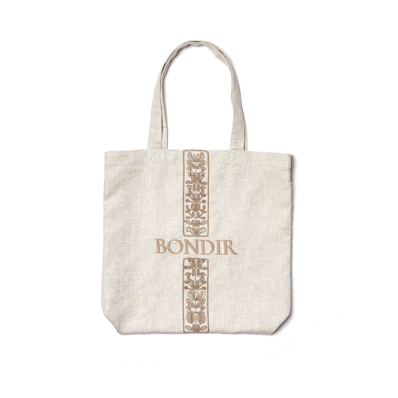 Poesia Embroidered Linen Canvas Tote Bag - Stylish & Durable Handbag for Women - Perfect for Shopping, Beach & Everyday Use