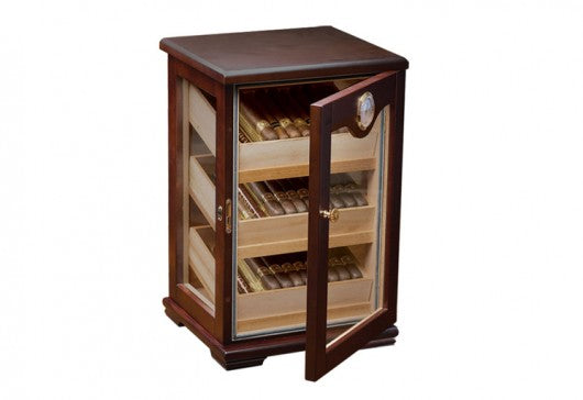 Premium Milano Countertop Display Humidor with 2 Trays - Holds 125 Cigars | Perfect for Home Bars, Man Caves & Cigar Lounges | Spanish Cedar Wood for Optimal Humidity Control