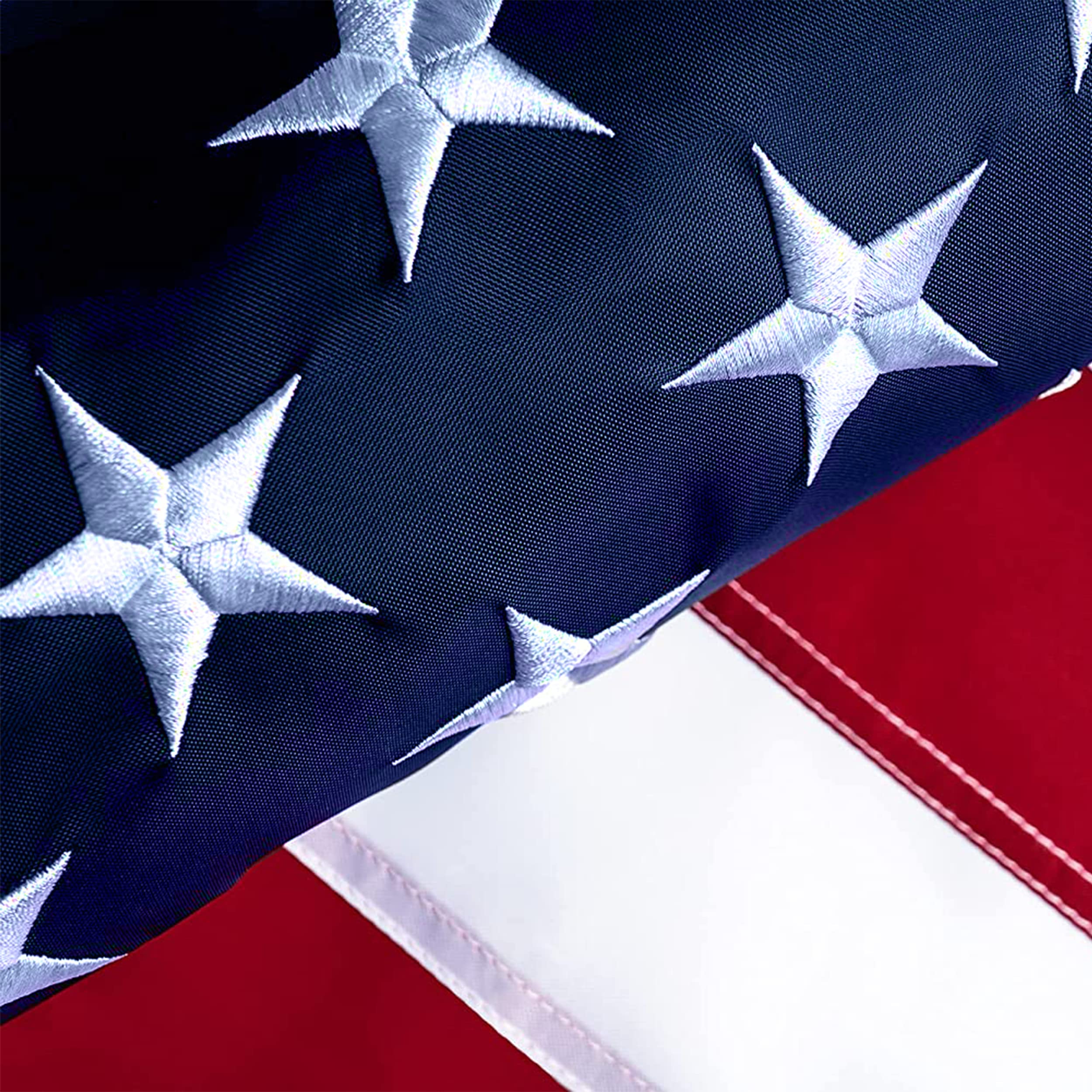 3x5 ft American Flag with Embroidered Stars - Heavy Duty, Fade Resistant US Flag for Outdoor & Indoor Use - Perfect for Backyards, Parades, and Patriotic Events