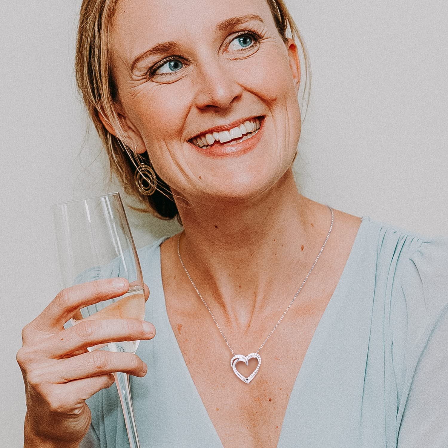 Mom Necklace - Sterling Silver Heart Pendant Birthday & Christmas Gift for Women from Daughter or Son | Elegant Jewelry for Mother's Day, Anniversary & Special Occasions