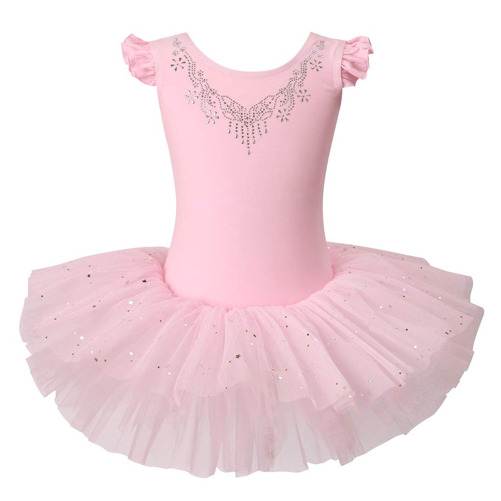 LMYOVE Girls Ballet Leotard with Tutu Skirt - Kids Dance Costume for Ballet, Gymnastics & Recital - Soft & Stretchy Ballerina Outfit for Toddlers & Little Girls