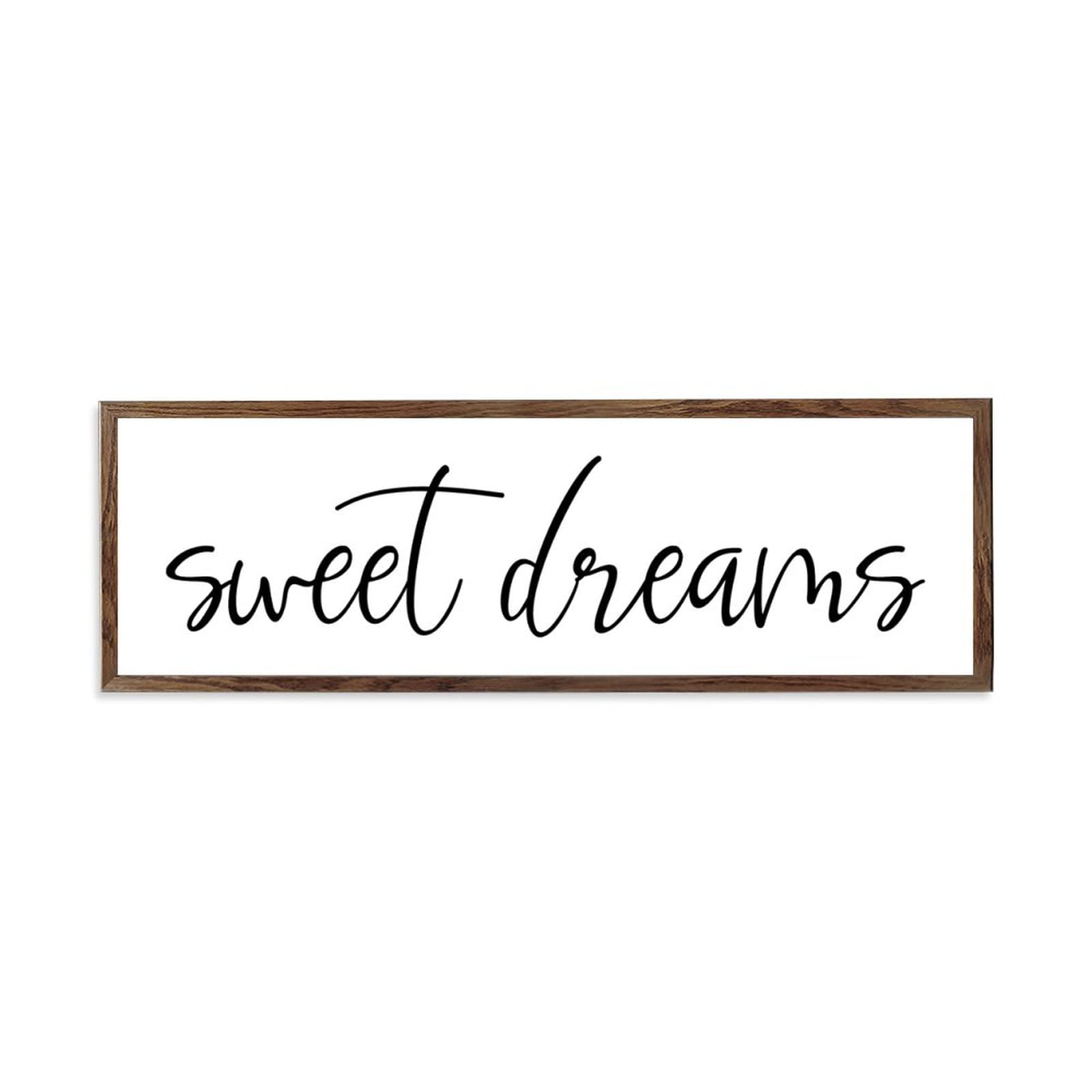 Sweet Dreams Farmhouse Wall Sign - Rustic Chic Framed Bedroom Decor for Above Bed | Perfect for Farmhouse, Cottage & Cozy Home Aesthetic