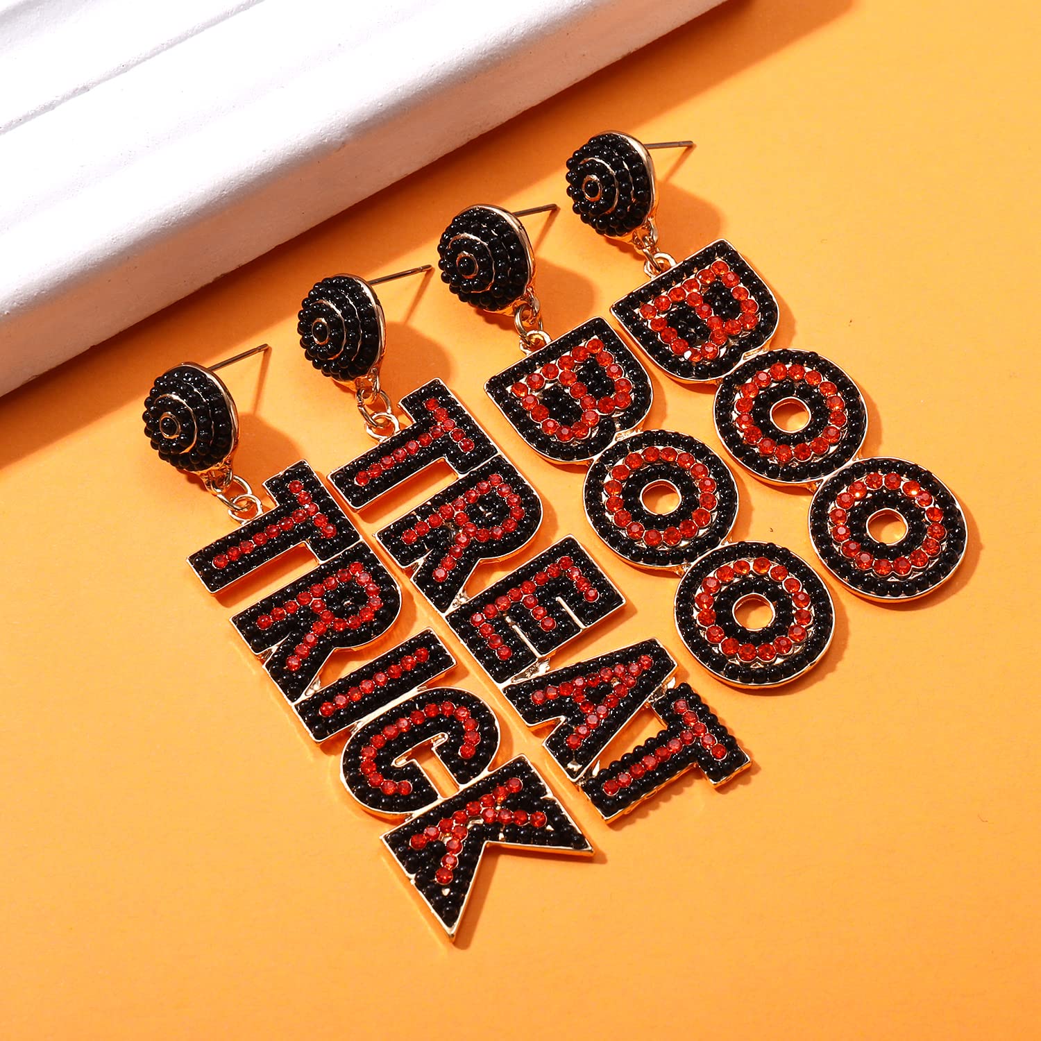Halloween Earrings Set for Women - Beaded Boo Ghost & Pumpkin Dangle Earrings, Cute Candy Corn Drop Earrings - Perfect Halloween Jewelry Gifts & Costume Party Accessories for Trick-or-Treat, Office Parties & Spooky Celebrations