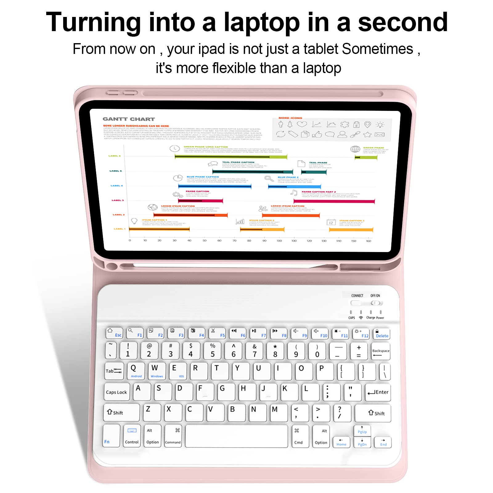 Premium iPad 11th/10th Gen Case with Wireless Keyboard (2025/2022 Model) - Slim Lightweight Protective Cover with Pencil Holder & Auto Wake/Sleep | Perfect for Work, Study & Travel | 11 inch A16/10.9