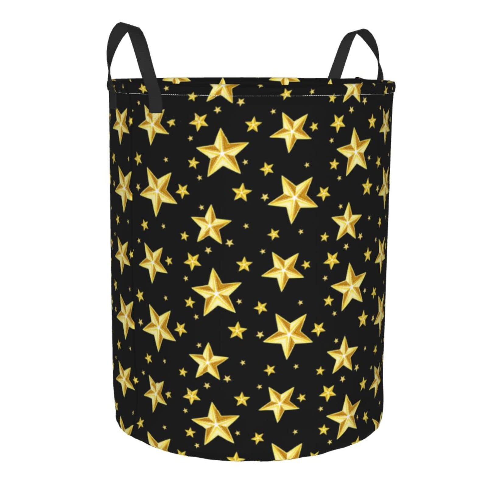 Galaxy Laundry Hamper - Star Pattern Clothes Basket & Toy Organizer with Lid - Space Themed Dirty Clothes Storage Bin for Kids Room, Nursery, or Dorm - Perfect for Laundry Day Organization