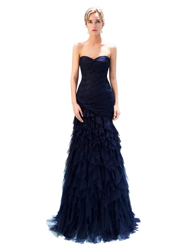 Elegant Sweetheart Mermaid Prom Dress for Women - Backless Long Formal Evening Gown with Ruffles | Perfect for Homecoming, Ball, Wedding & Special Occasions