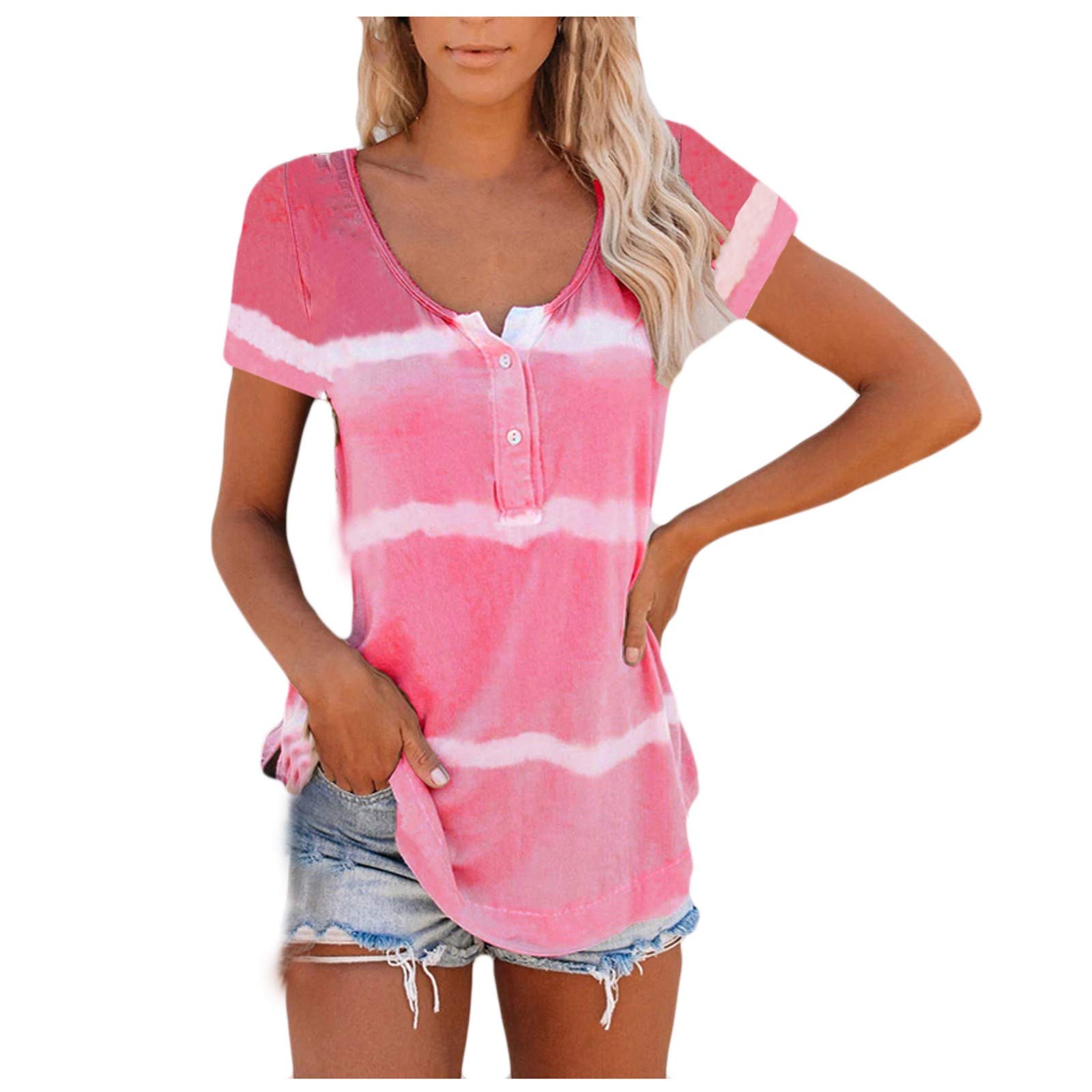 Women's Loose Fit Tunic Tops - Casual 3/4 Bell Sleeve Crewneck Blouse Shirt for Everyday Wear | Perfect for Office, Weekend Outings & Relaxing at Home