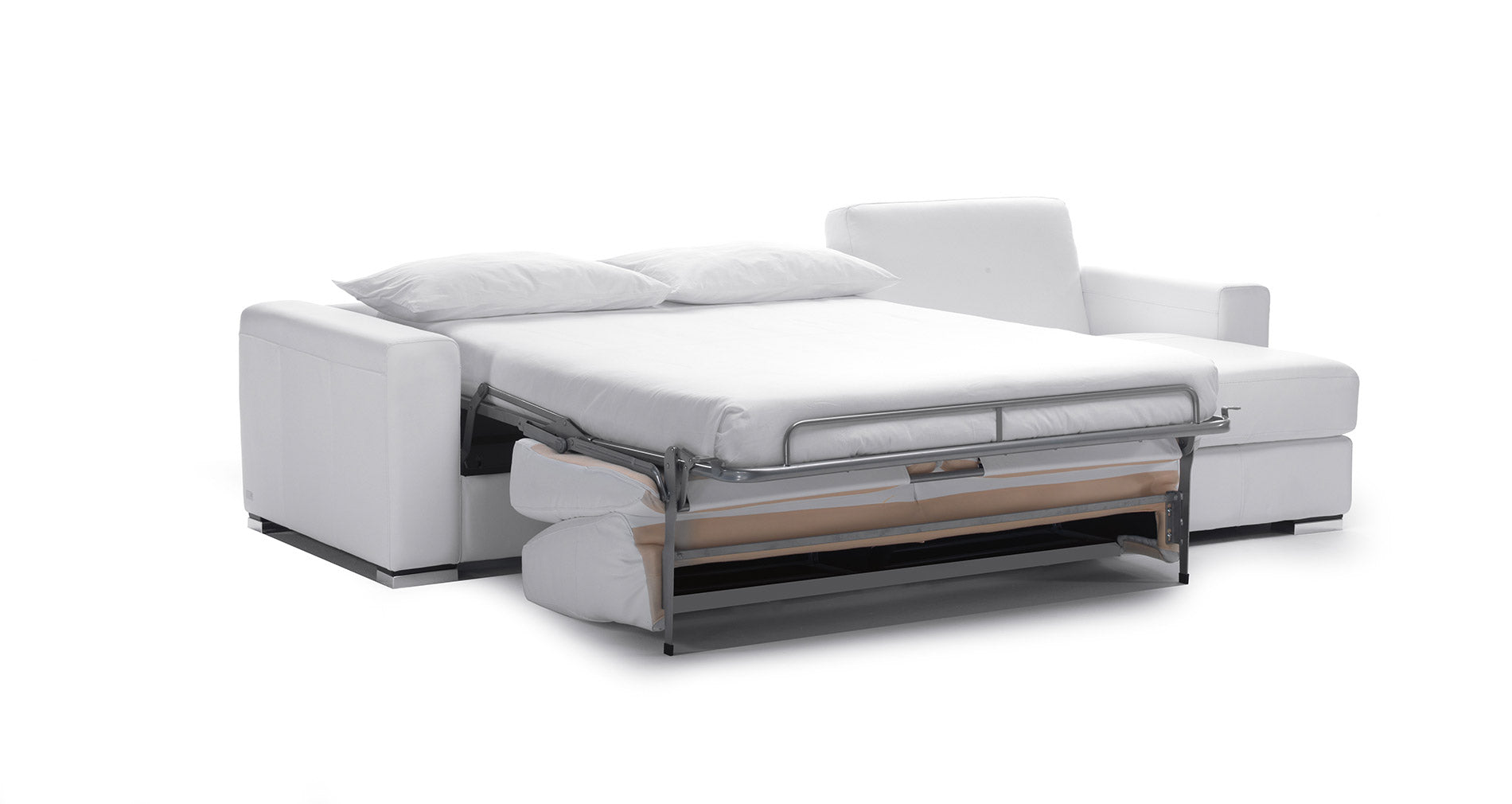 Innova Italia Tokyo Leather Sofabed - Convertible Sleeper Sofa for Small Spaces, Modern Living Room Furniture (Brown) | Perfect for Apartments, Guest Rooms & Home Offices