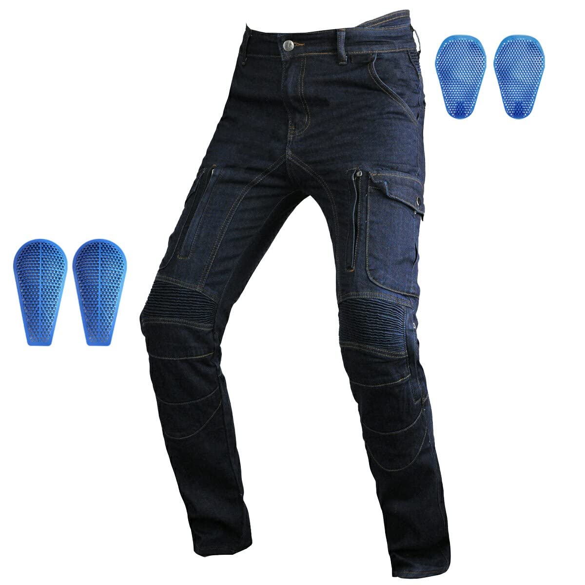 Motorcycle Riding Protective Pants - Anti-Tear Racing Jeans with Reinforced Silicone Knee & Hip Armor for Men & Women | Durable Motorbike Safety Gear for Street & Off-Road Riding