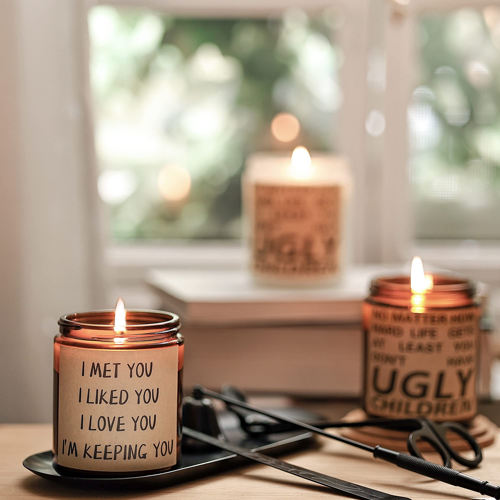 Romantic Lavender Soy Scented Candles - Funny & Thoughtful Gifts for Women, Perfect for Birthday, Anniversary, Christmas, Mother's Day & Thanksgiving - Great for Girlfriend, Wife & Her - Creates Relaxing Ambience for Home, Spa & Romantic Nights