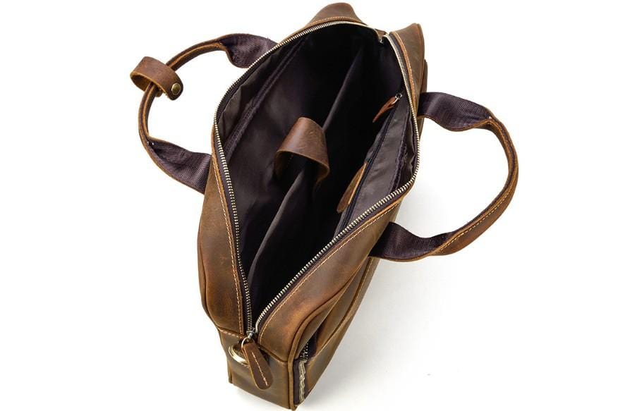 15 Inch Women's Brown Leather Laptop Bag - Stylish & Durable Work Tote for Business, Office & Travel - Perfect for Professionals & Students