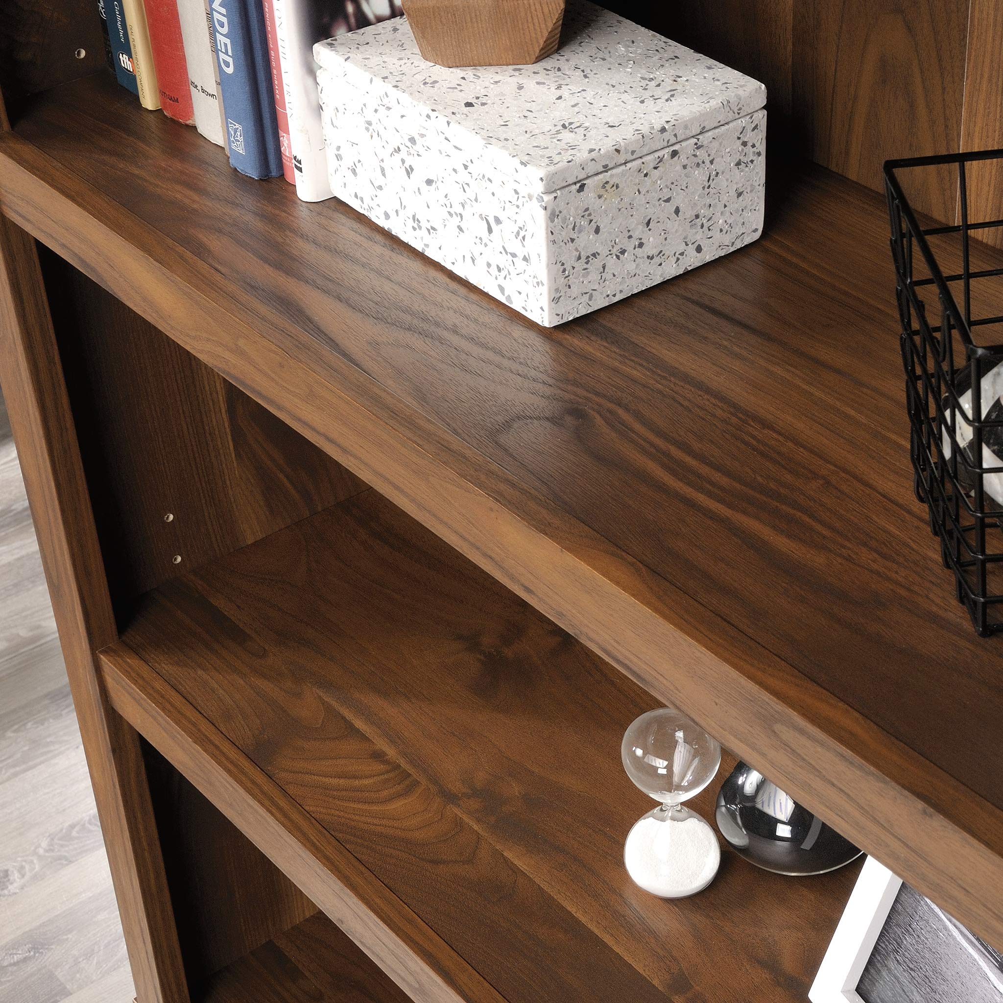 Sauder 5-Tier Wooden Bookcase - Multipurpose Bookshelf for Home Office & Living Room - Grand Walnut Finish - Perfect for Organizing Books, Decor & Storage in Small Spaces