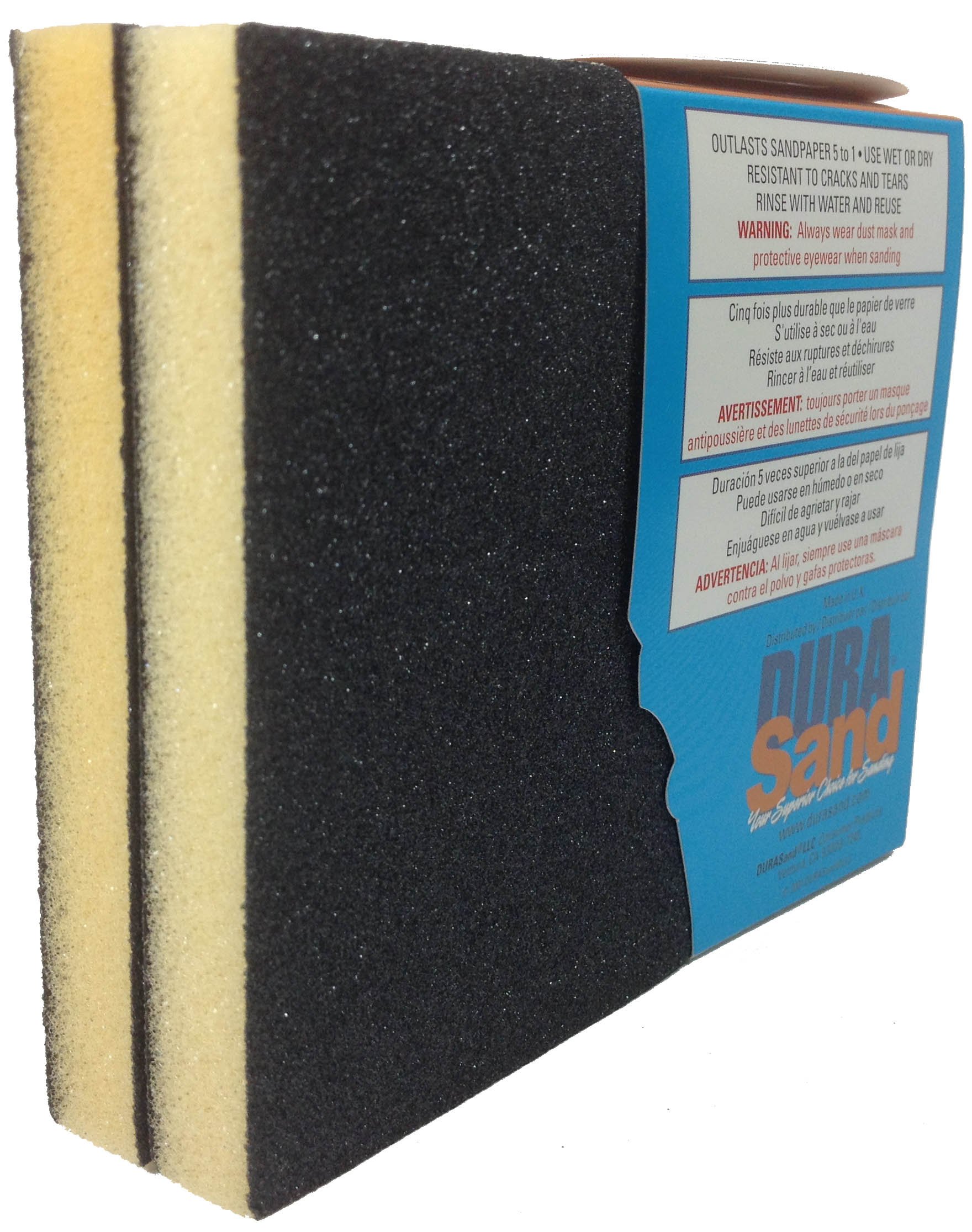 2-Pack Black Foam Sanding Sponge with Dual Grit Sides (Fine) - Perfect for Woodworking, Drywall Sanding & DIY Home Projects