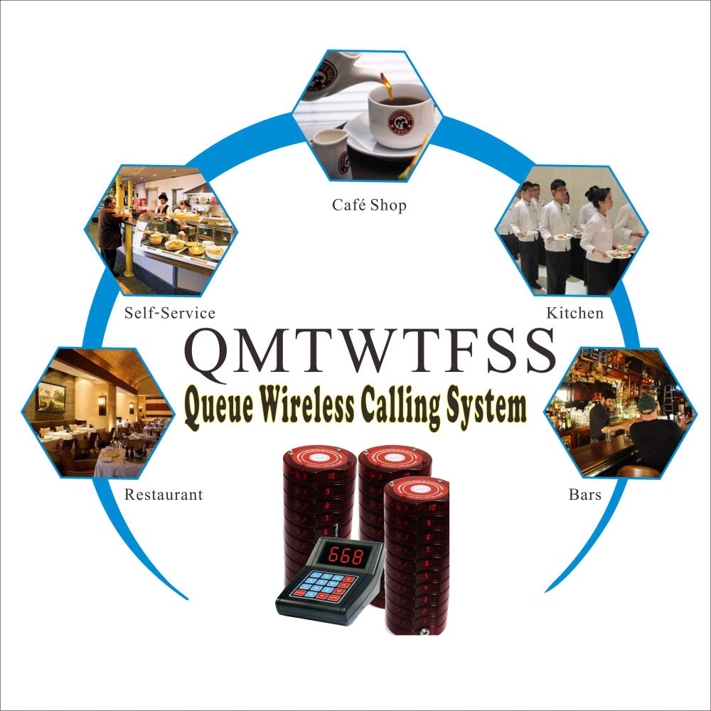 30 Coaster Pagers + 1 Keypad Wireless Paging System for Restaurants, Churches & Offices – Efficient Guest & Waiter Communication for Busy Dining, Events & Food Trucks