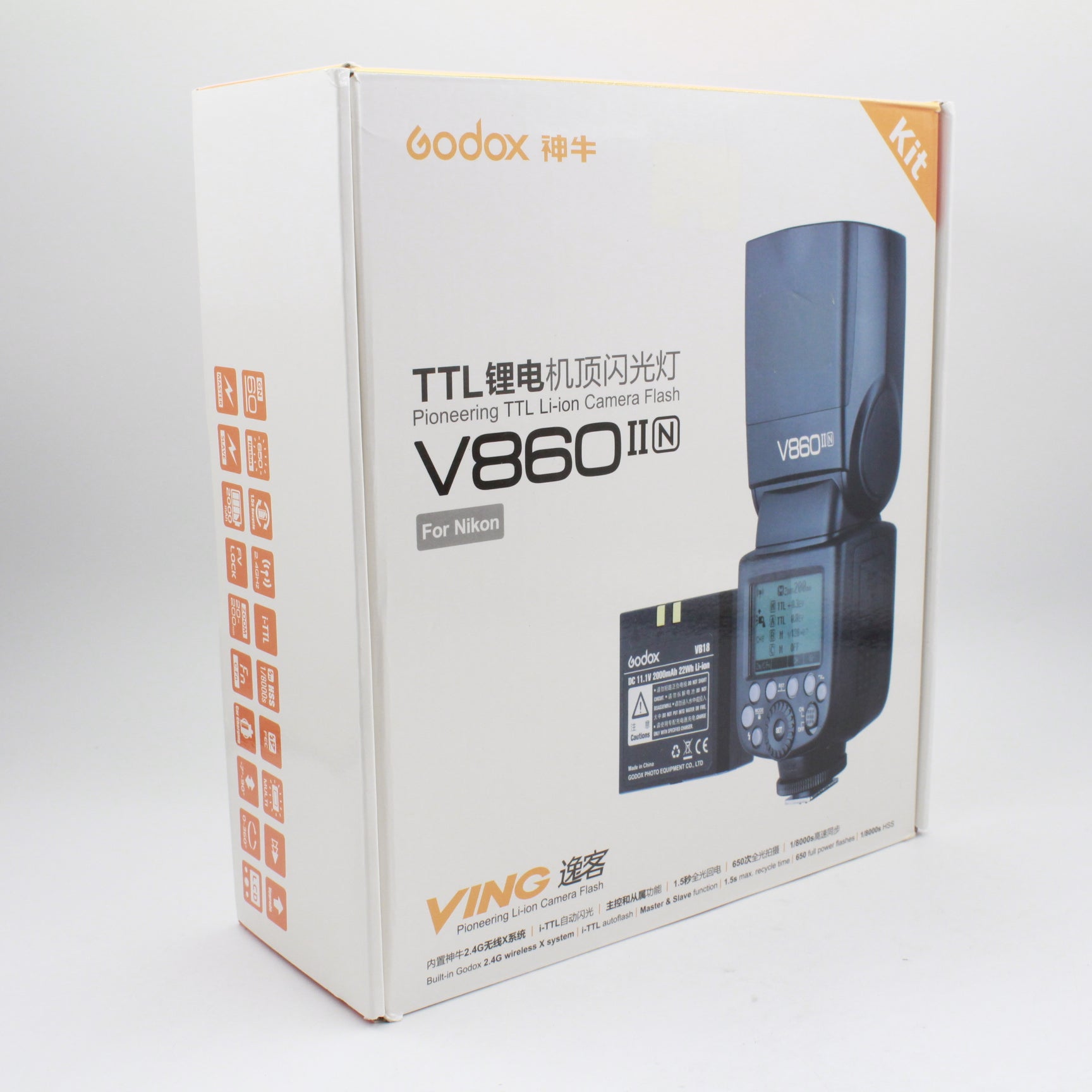 Godox VING V860IIN TTL Li-Ion Flash for Nikon DSLR Cameras - Rechargeable Speedlite with Wireless Control | Perfect for Portrait, Wedding & Event Photography