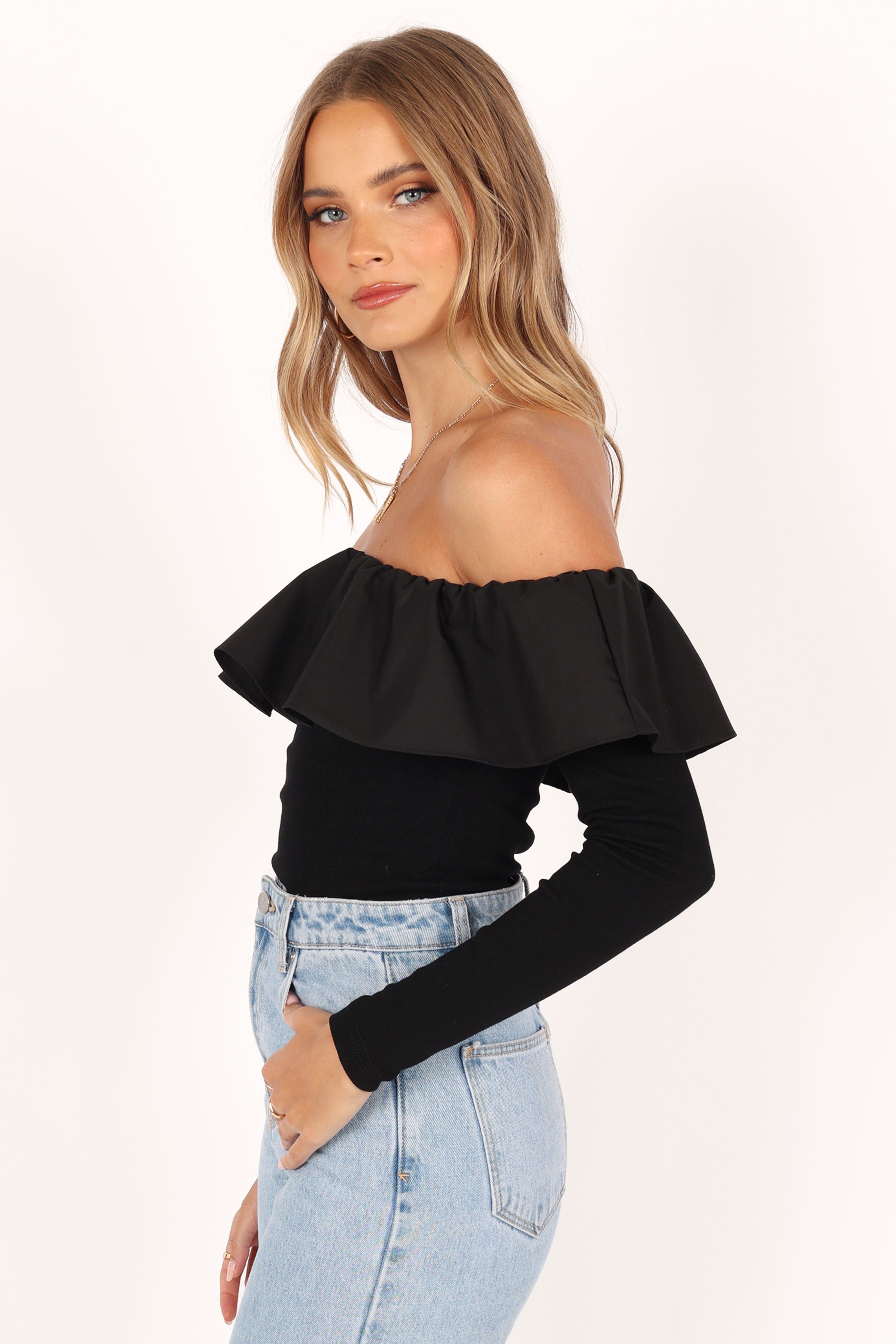 Cloe Women's Off Shoulder Tops - Sexy Sleeveless Blouse for Summer, Casual & Party Wear - Black