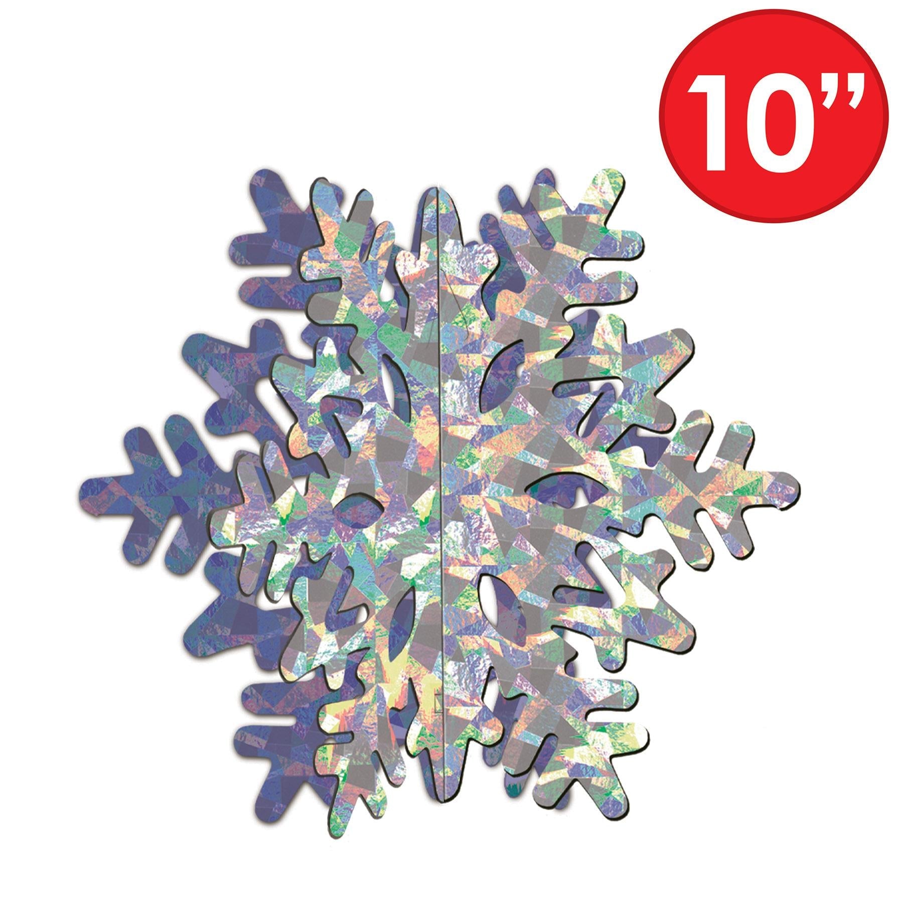 12 Pack Beistle Christmas 3D Prismatic Snowflake Centerpieces - Holiday Table Decorations for Parties, Weddings & Winter Celebrations