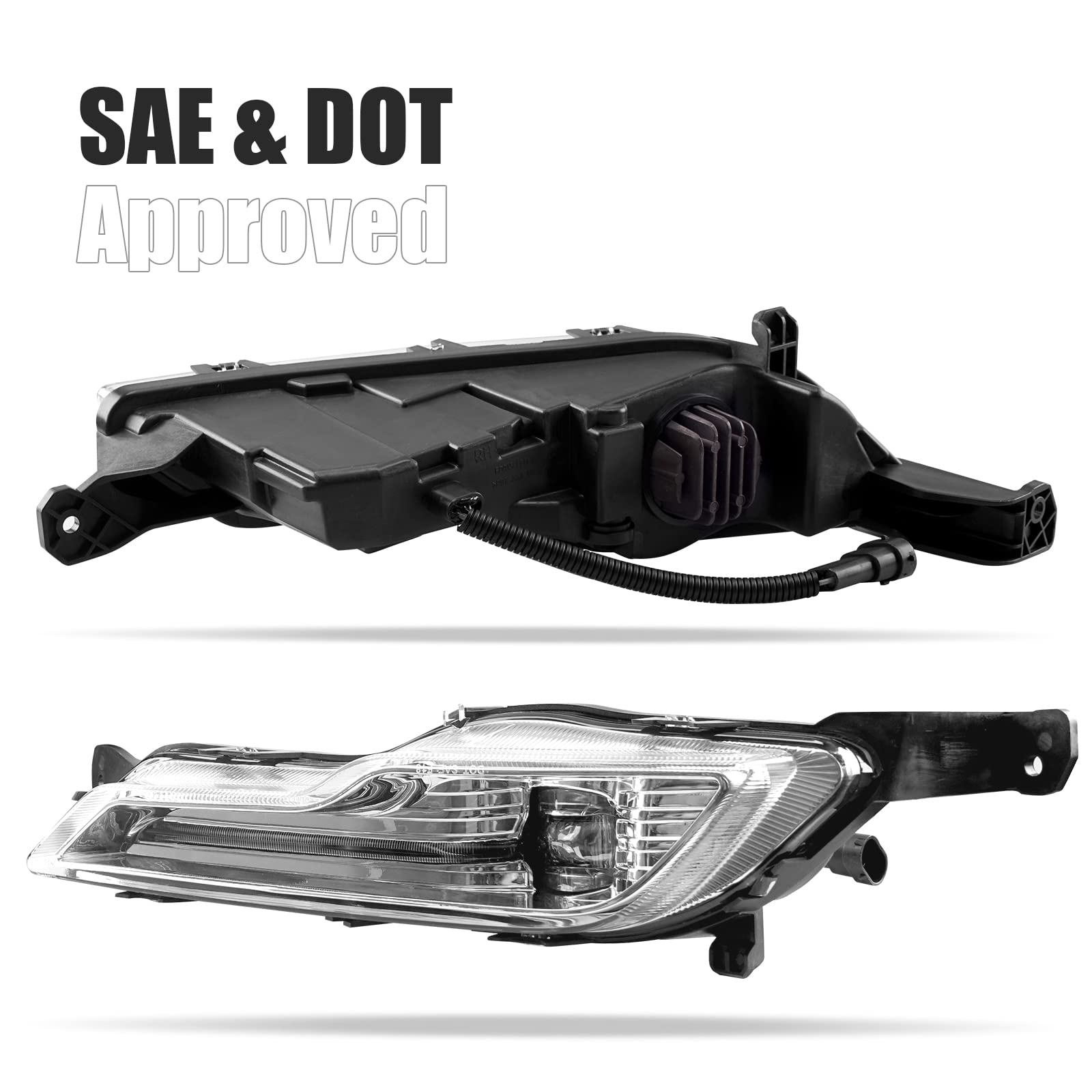 DLAA LED Fog Lights for Ford Explorer 2018-2019 - High Performance Front Fog Lamp Kit with Clear Lens & Wiring Harness (1 Pair) - Perfect for Night Driving & Off-Road Adventures