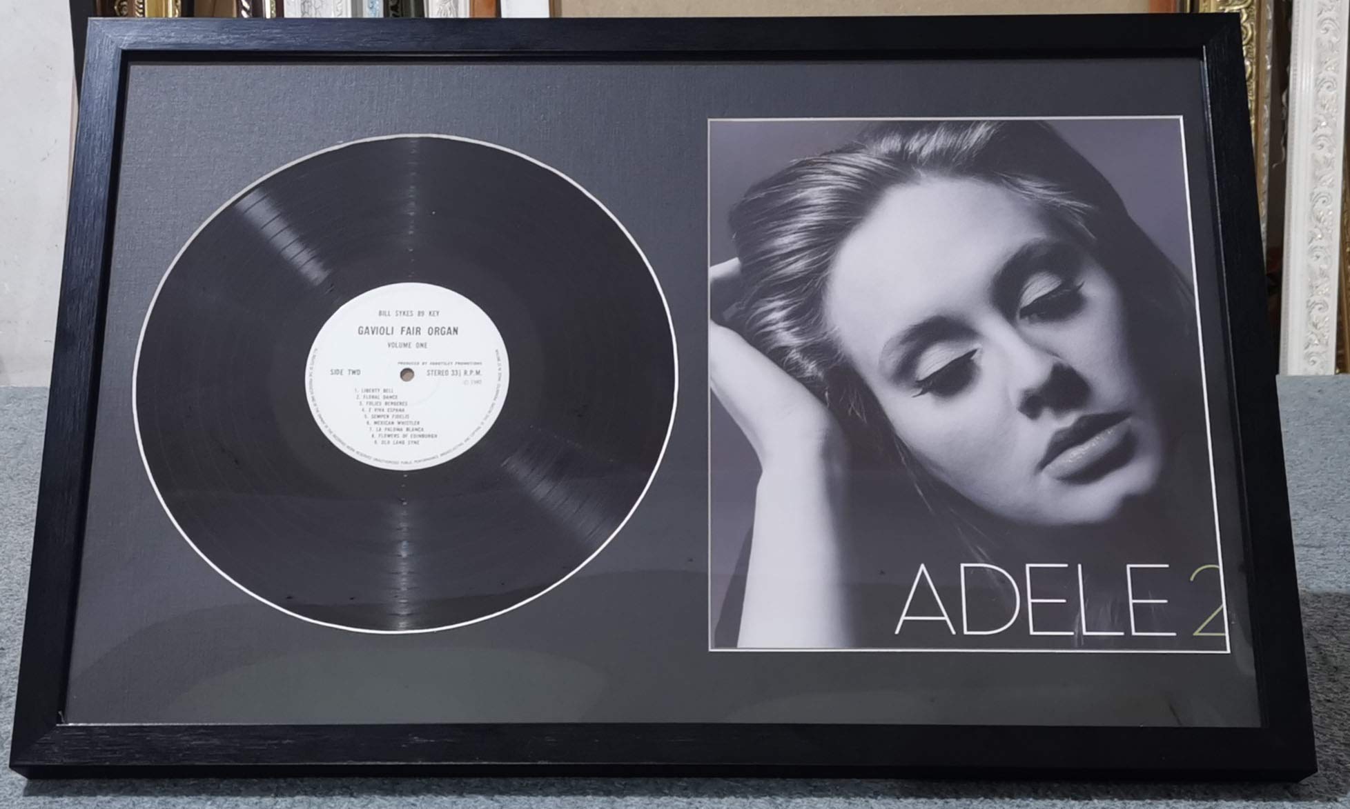 16x30 Inch Music Picture Frame with Black Mat - Display Vinyl LP Album Covers & Artwork - Perfect for Home Decor, Music Studios, and Record Collections