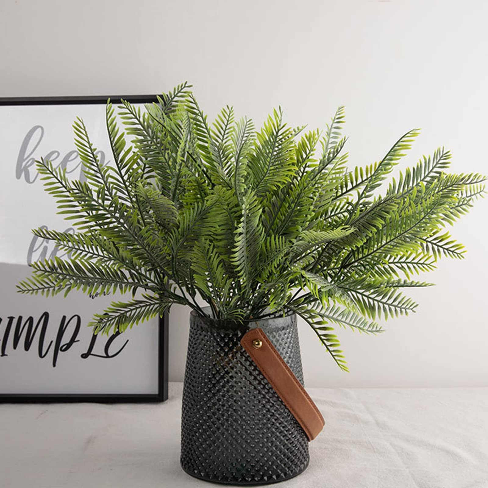 Unizhouxi Artificial Fake Flowers & Plants - Bendable Plastic Simulation Greenery Grass for Home Decor, Wedding Centerpieces, Party Arrangements - Perfect for Table Decorations, Office Plants, and DIY Floral Projects