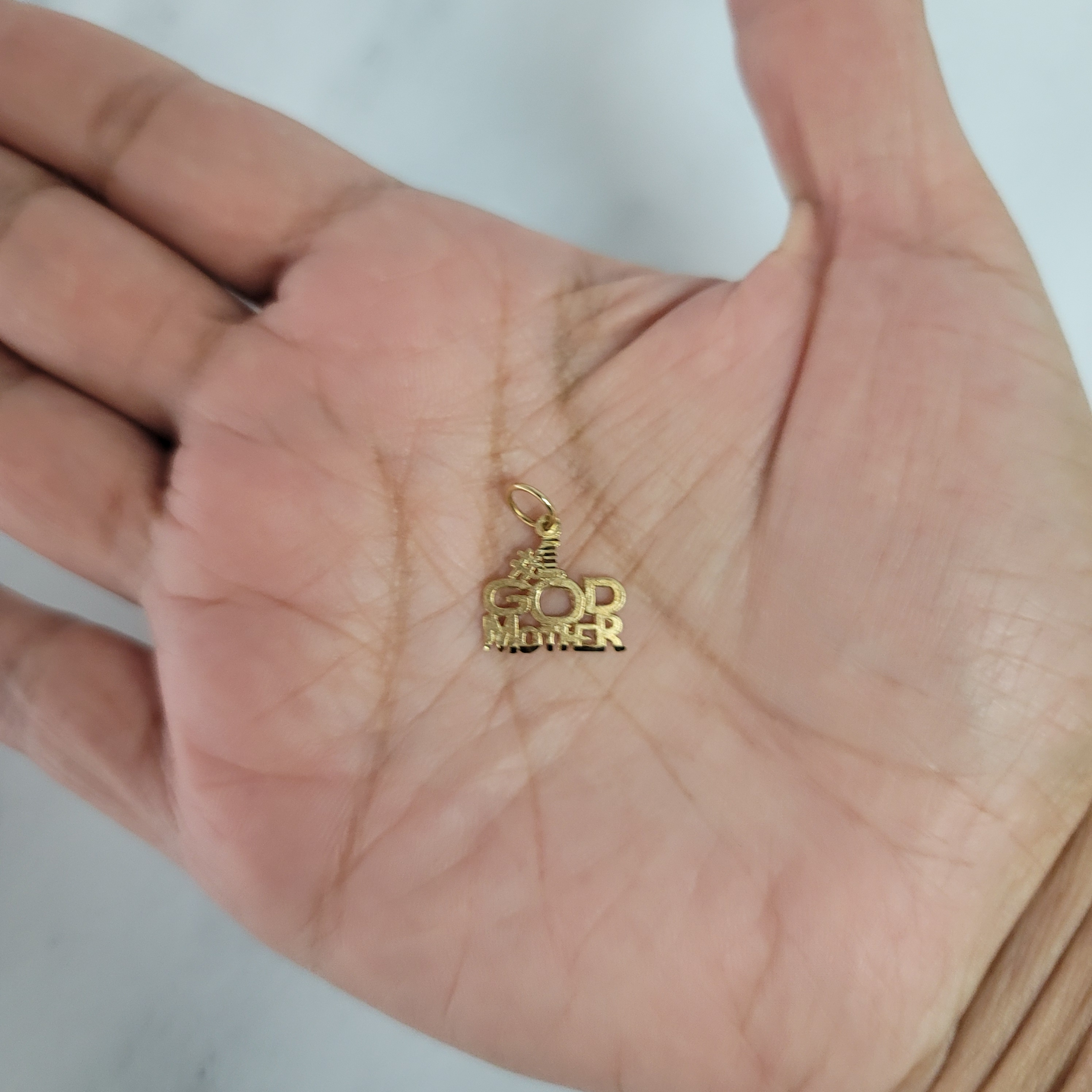 #1 Best Godmother Pendant Necklace with Diamond Cuts - Elegant Jewelry Gift for Baptism, Christening & Special Occasions