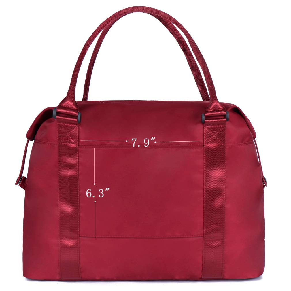 Sunshinejing Unisex Large Travel Weekender Bag - Duffle Gym Tote with Trolley Handle for Overnight Trips & Workouts (Burgundy) | Perfect for Business Travel, Gym, Weekend Getaways & Sports Activities