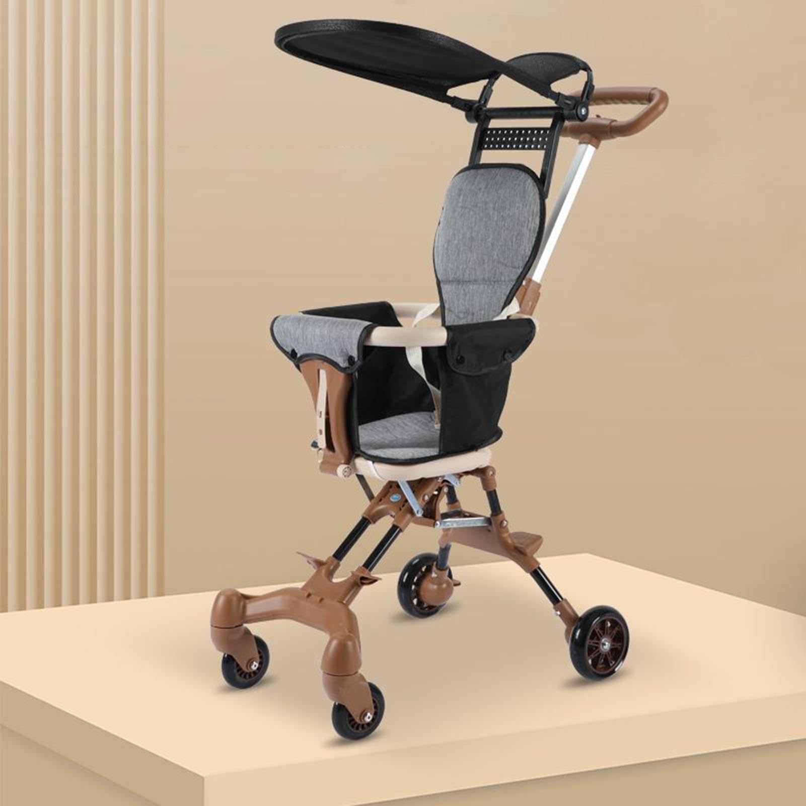 Lightweight Toddler Stroller with Rotatable Two-Way Seat - Portable Travel Stroller for Airplane & Car Trunk Storage, Detachable Canopy | Perfect for Traveling Parents, Shopping, and Outdoor Walks