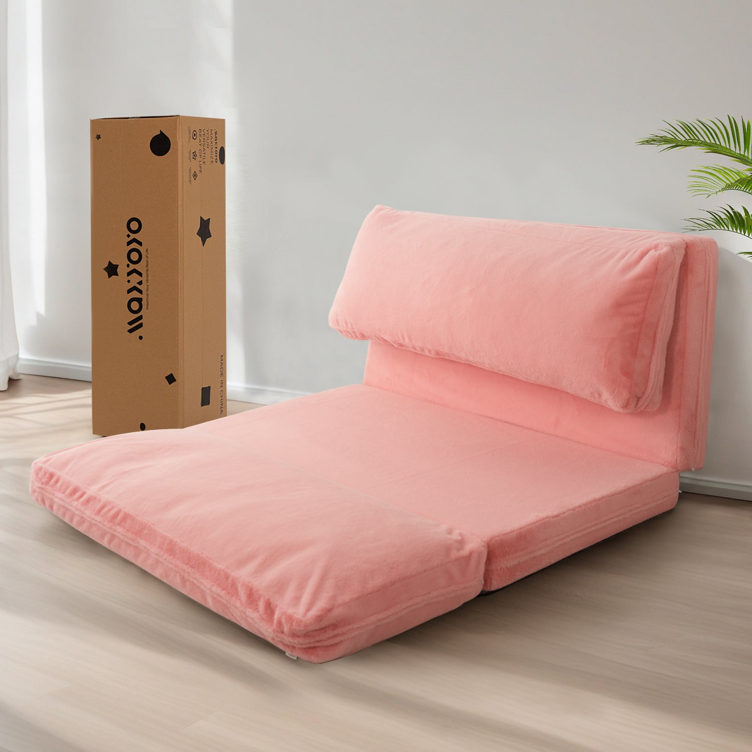 MAXYOYO Bean Bag Folding Sofa Bed - Extra Thick Floor Mattress with Washable Faux Fur Cover | Perfect for Living Room, Bedroom, Dorm & Game Room Lounging