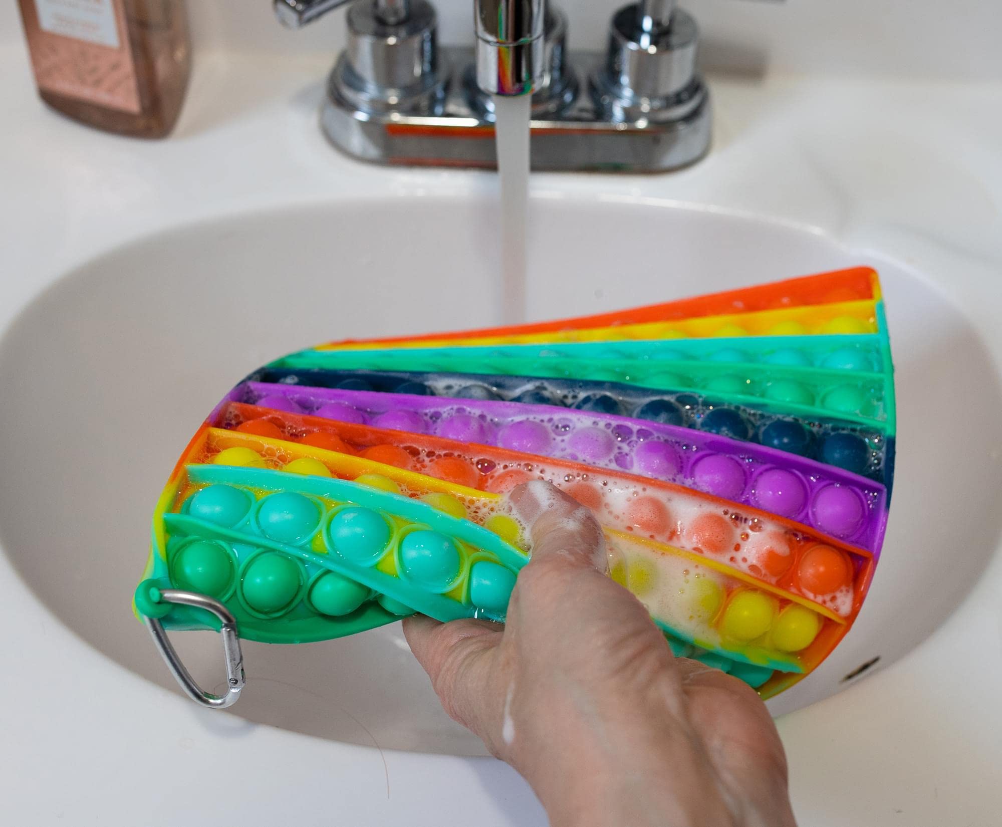 Rainbow Square 100-Button Silicone Pop Fidget Toy - Stress Relief Sensory Game for Kids & Adults with ADHD, Autism, Anxiety | Bubble Popping Sensory Toy for Classroom, Office, Travel | Fun Gift Idea for All Ages