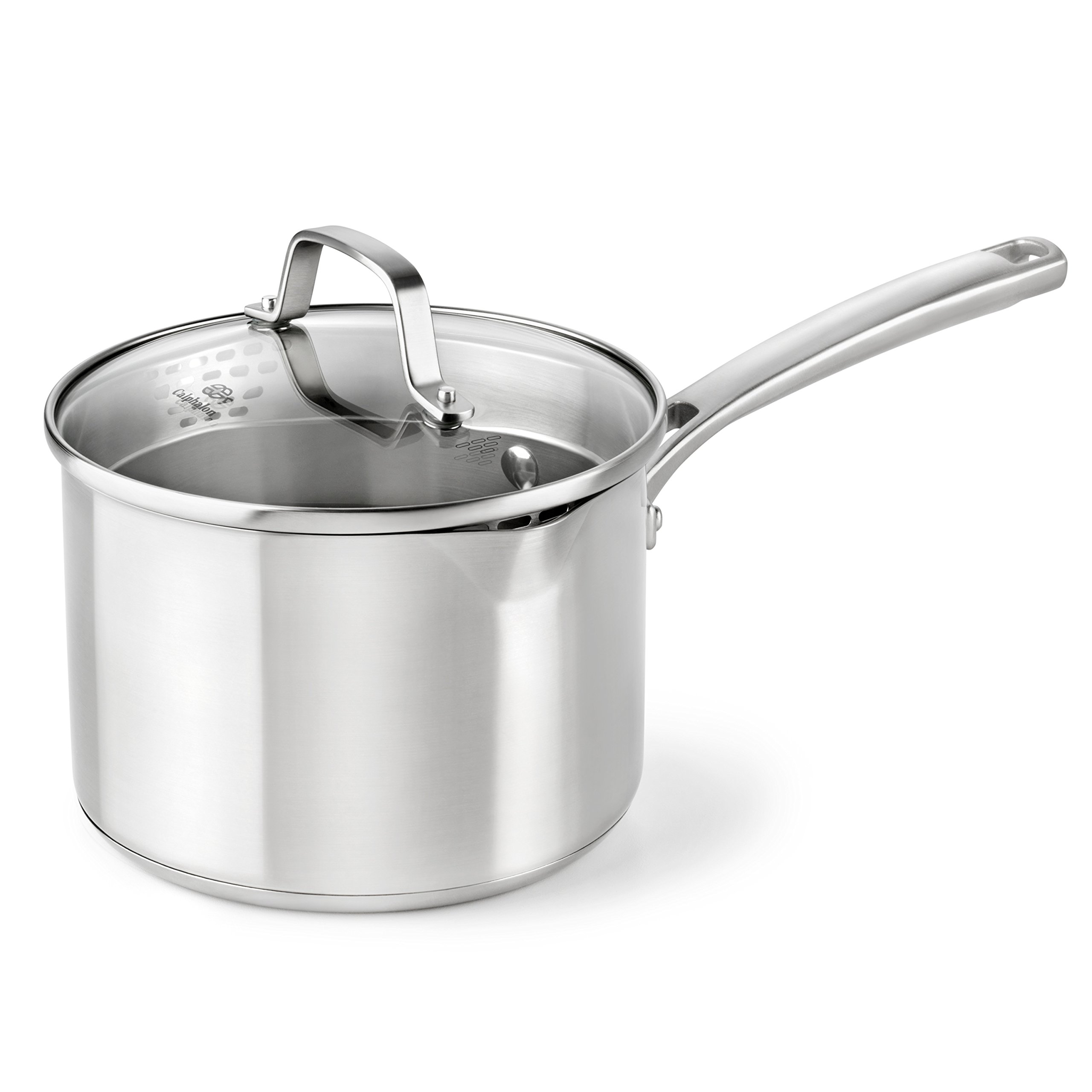 Calphalon Classic 10-Piece Stainless Steel Cookware Set - Pots and Pans with Sauce Pan (3.5-Quart) for Professional Cooking & Home Kitchen Use