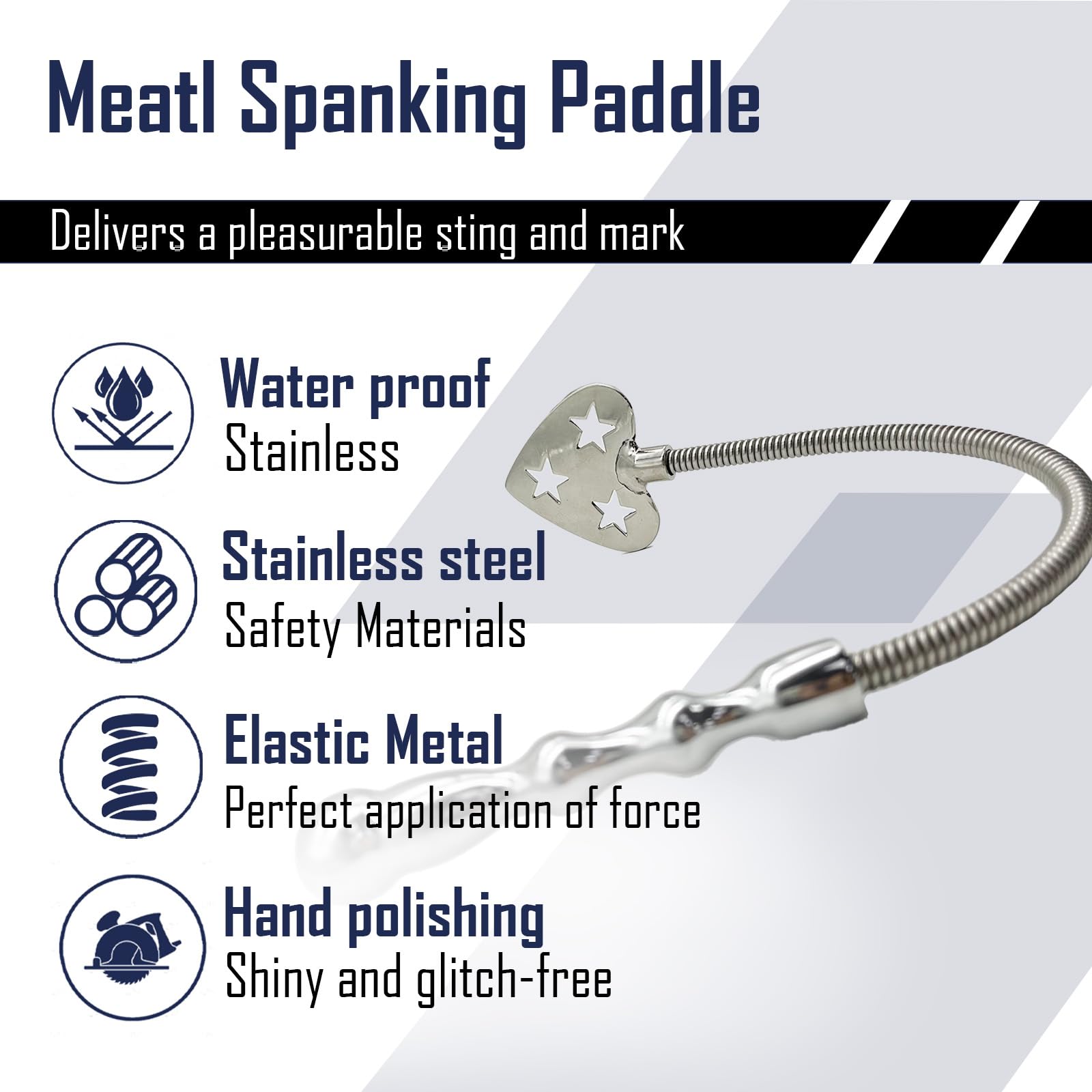 Heart-Shaped Metal BDSM Spanking Paddle - SM Restraint Toy for Couples, Role Play Accessories & Fetish Bondage Play | Perfect for Fantasy Flirting, Adult Play & Sensual Exploration