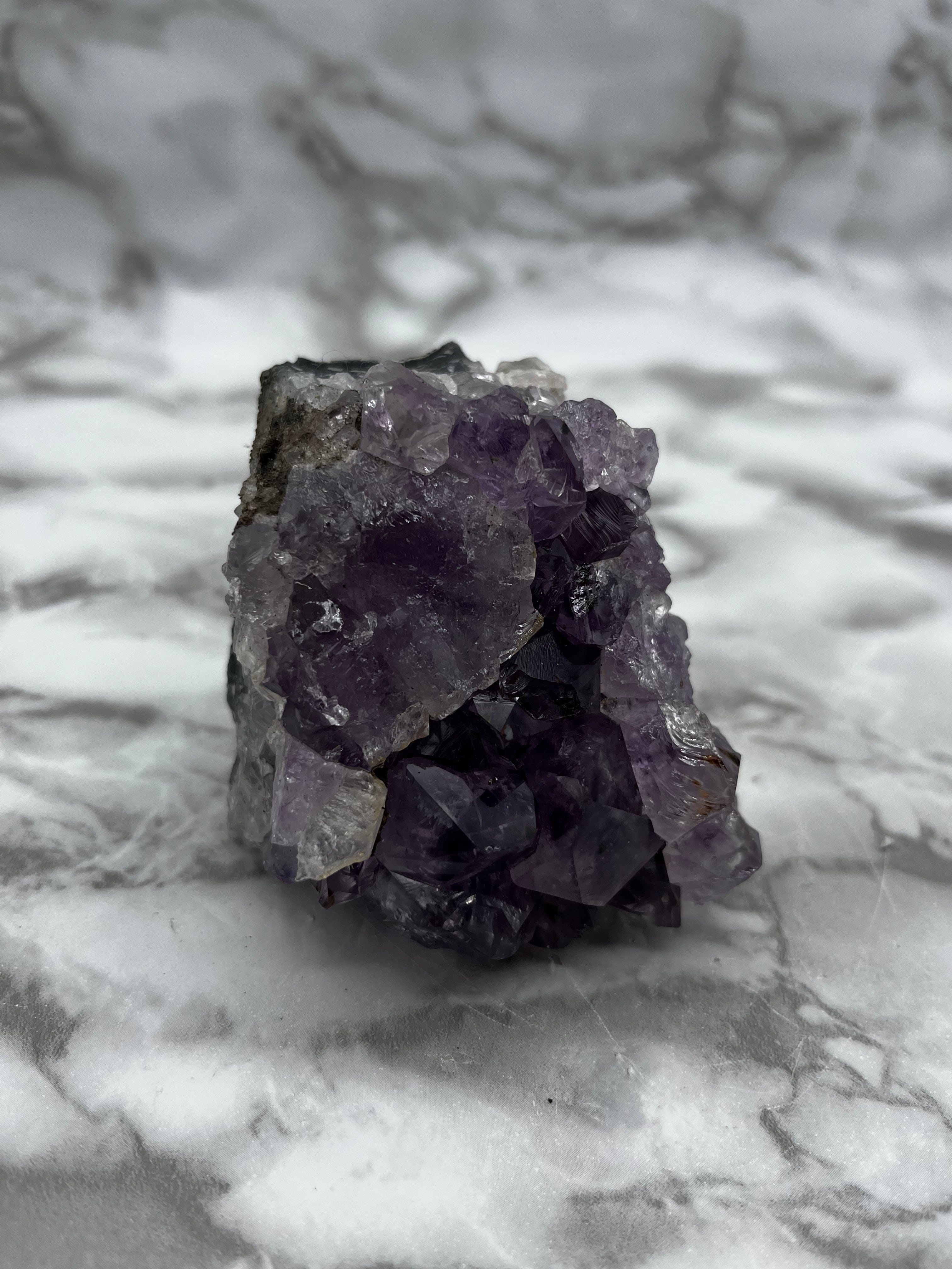 Natural Amethyst Cluster Specimen - Raw Purple Crystal Geode for Home Decor, Meditation & Healing | Perfect for Spiritual Gifts, Office Desk & Feng Shui