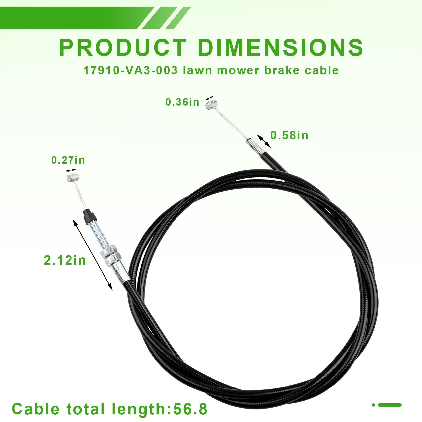 HRD535 HRD536 Lawn Mower Brake Cable - GH45843 Replacement for Outdoor Mowing