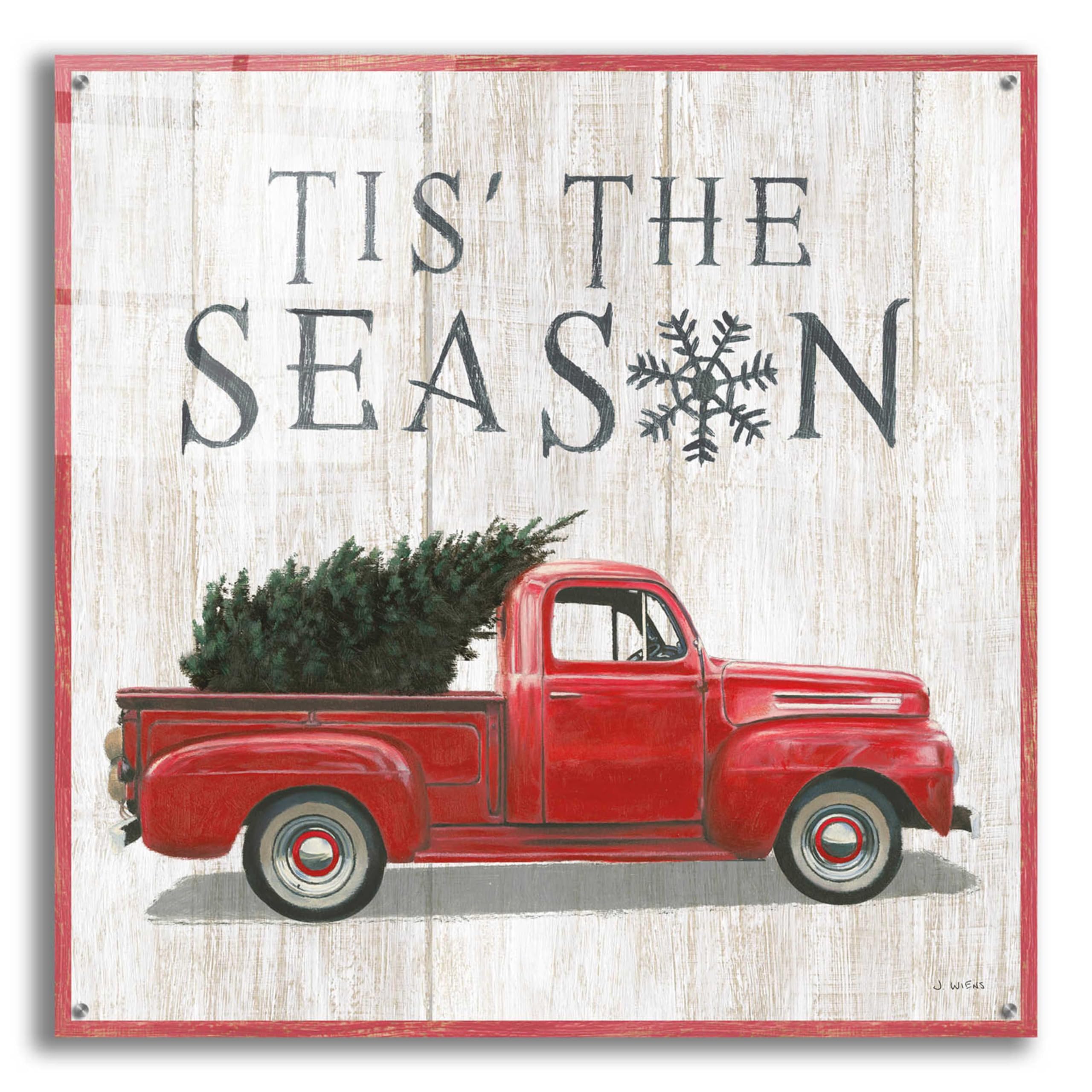 Epic Art 'Christmas Affinity XI' by James Wiens - 36x36 Inch Acrylic Glass Wall Decor - Perfect for Holiday Home Decor & Christmas Gift