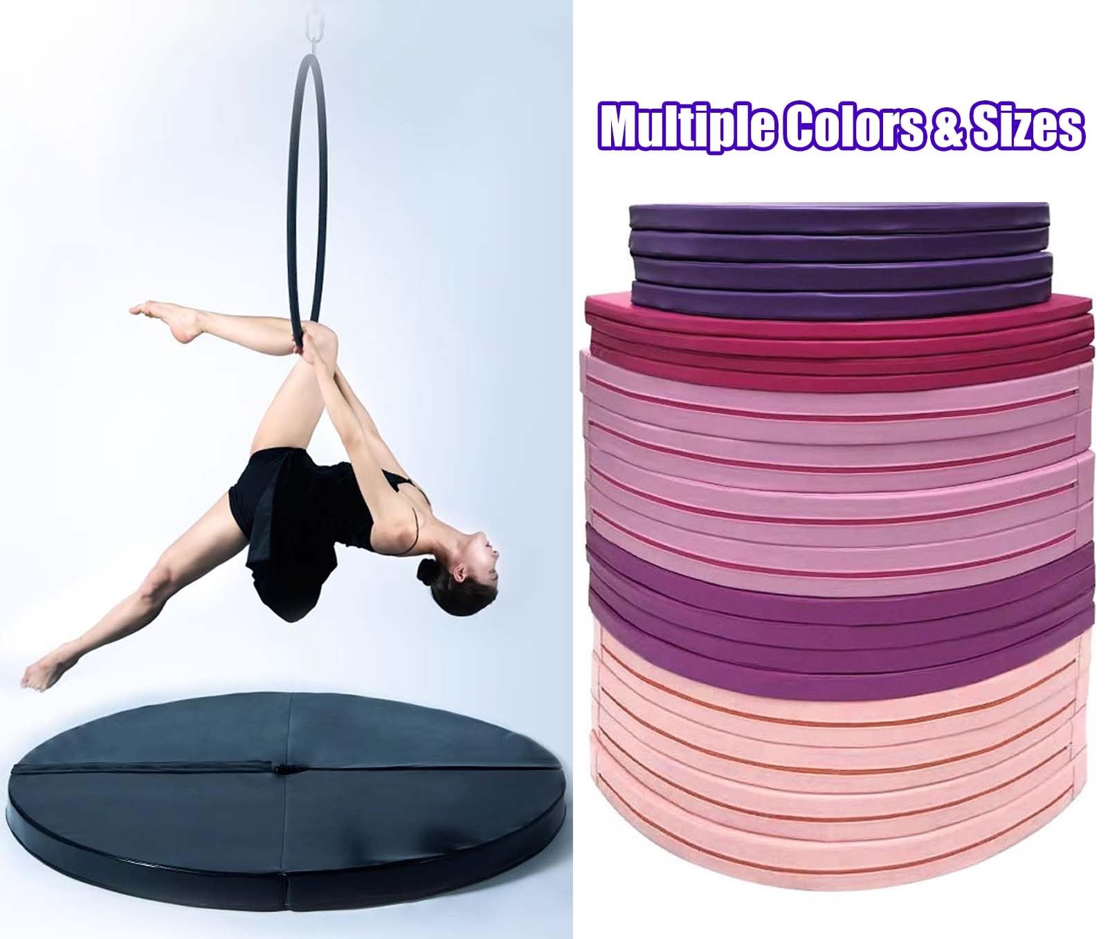 Yellow Aerial Yoga Crash Mat - Foldable & Portable Pole Dancing Safety Pad (3cm/5cm/10cm Thickness Options) - Professional Lyra Hoop Fall Protection Mat for Beginners & Experts - Perfect for Home Studios, Yoga Classes & Circus Training