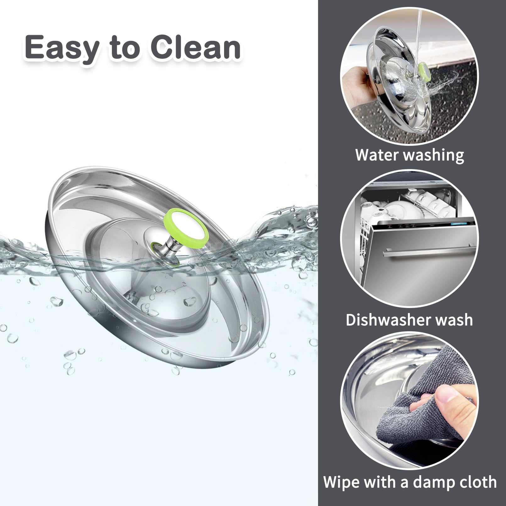 Fhiny 2-Pack Stainless Steel Slow Feeder Dog Bowls with Handle - 11.8