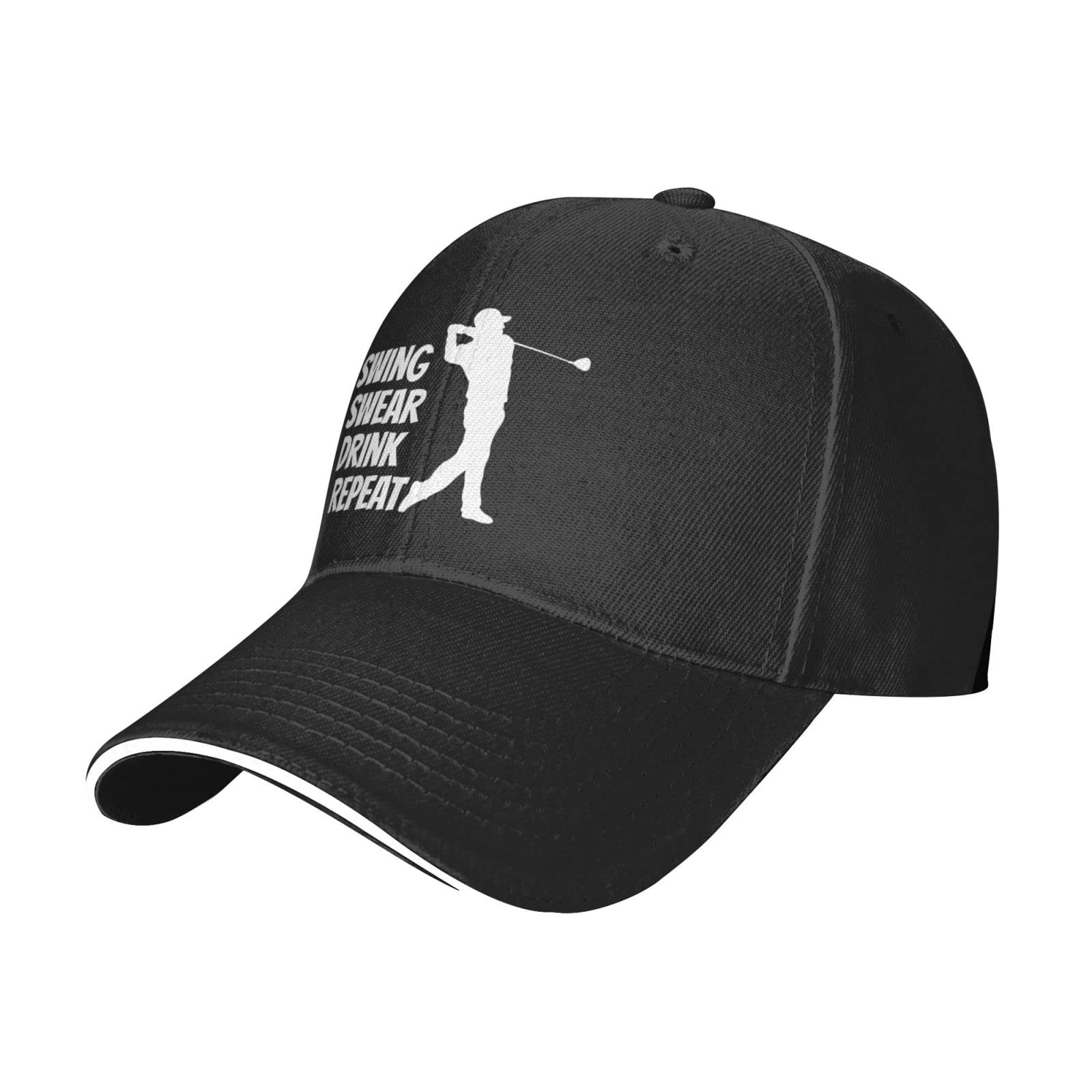 JAKS Golf & Baseball Cap for Men - Adjustable Sports Hat for Golfing, Baseball & Outdoor Activities - Swing, Swear, Drink, Repeat Design - Perfect for Casual Wear & Sports Fans