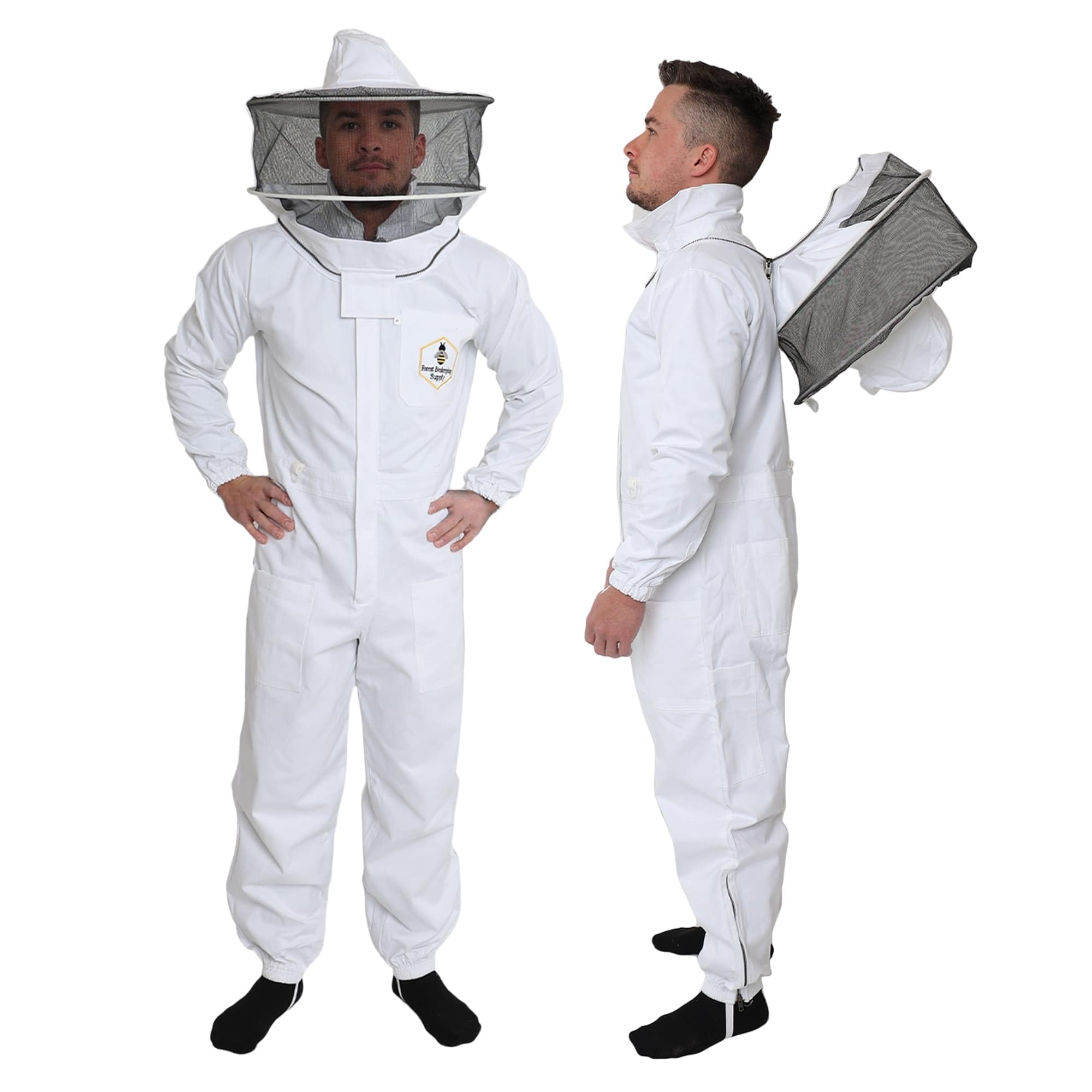 Professional Beekeeping Suit for Men & Women - 100% Cotton Ventilated Round Hood Beekeeper Outfit - Small Size for Hobbyist & Commercial Use - Perfect for Backyard Beekeeping, Apiary Work & Honey Harvesting