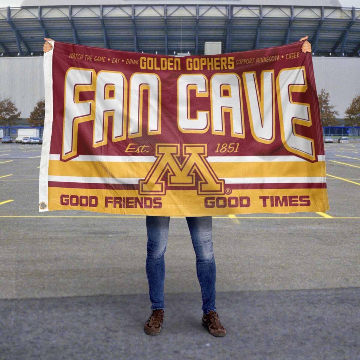 Minnesota Gophers Fan Man Cave Banner Flag - College Football Team Decor for Game Room, Basement & Tailgating Parties