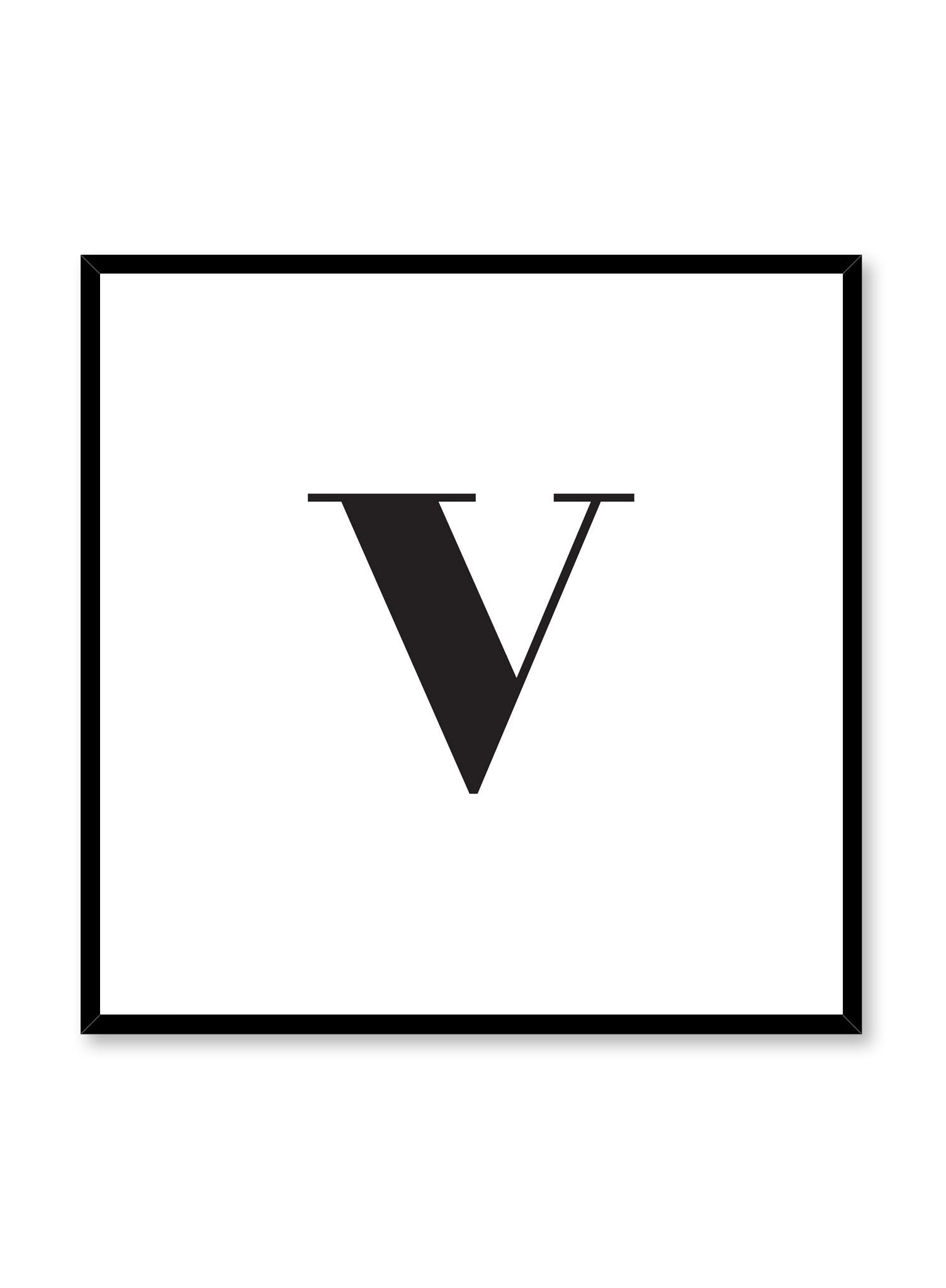 Lowercase Letter V Poster - Educational Alphabet Wall Art for Kids' Rooms & Classrooms - Perfect for Preschool Learning & Nursery Decor