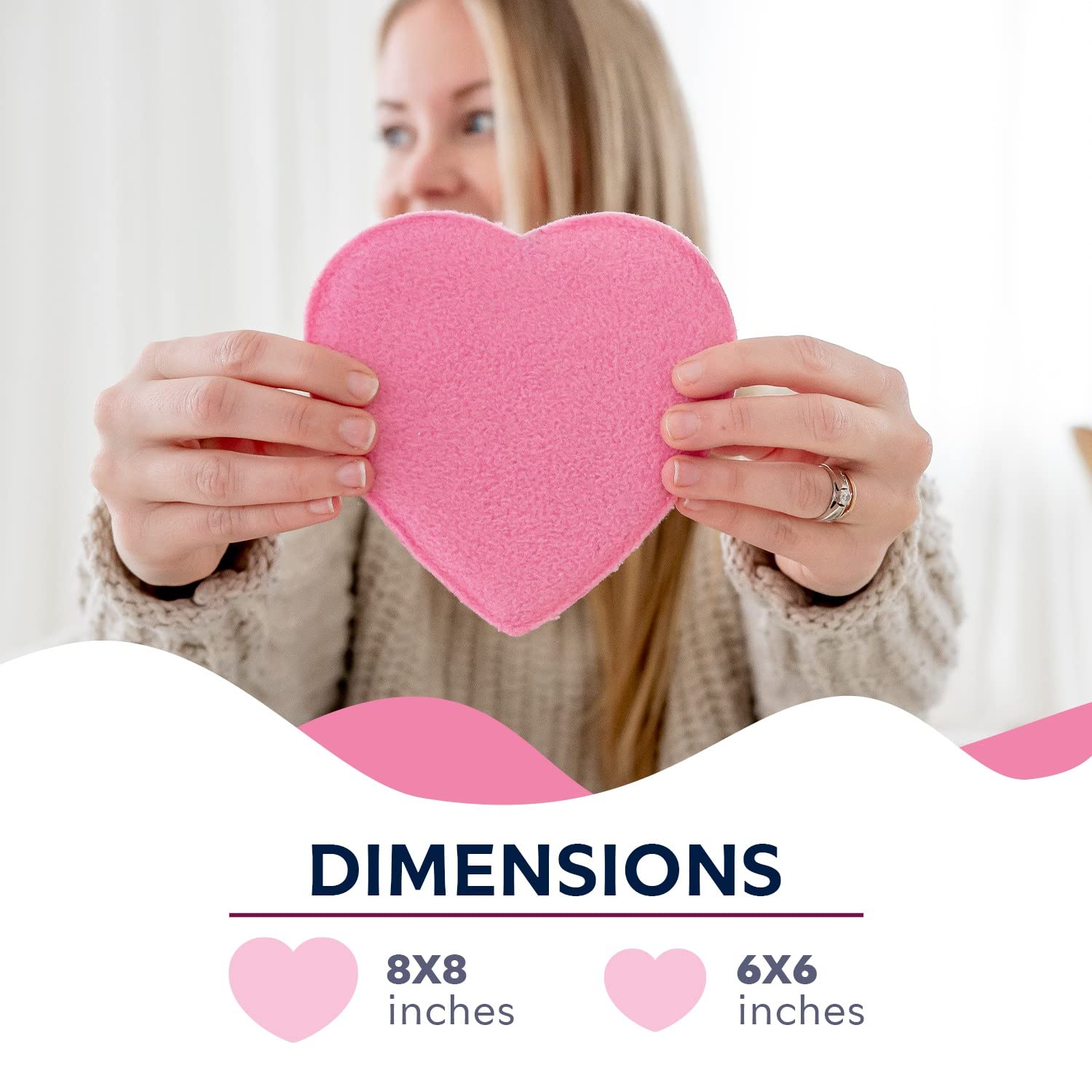 Heart-Shaped Microwavable Heating Pad for Period Cramps & Menstrual Pain Relief - Reusable Abdominal Warm Patch for Women - Perfect for Home, Office & Travel Use