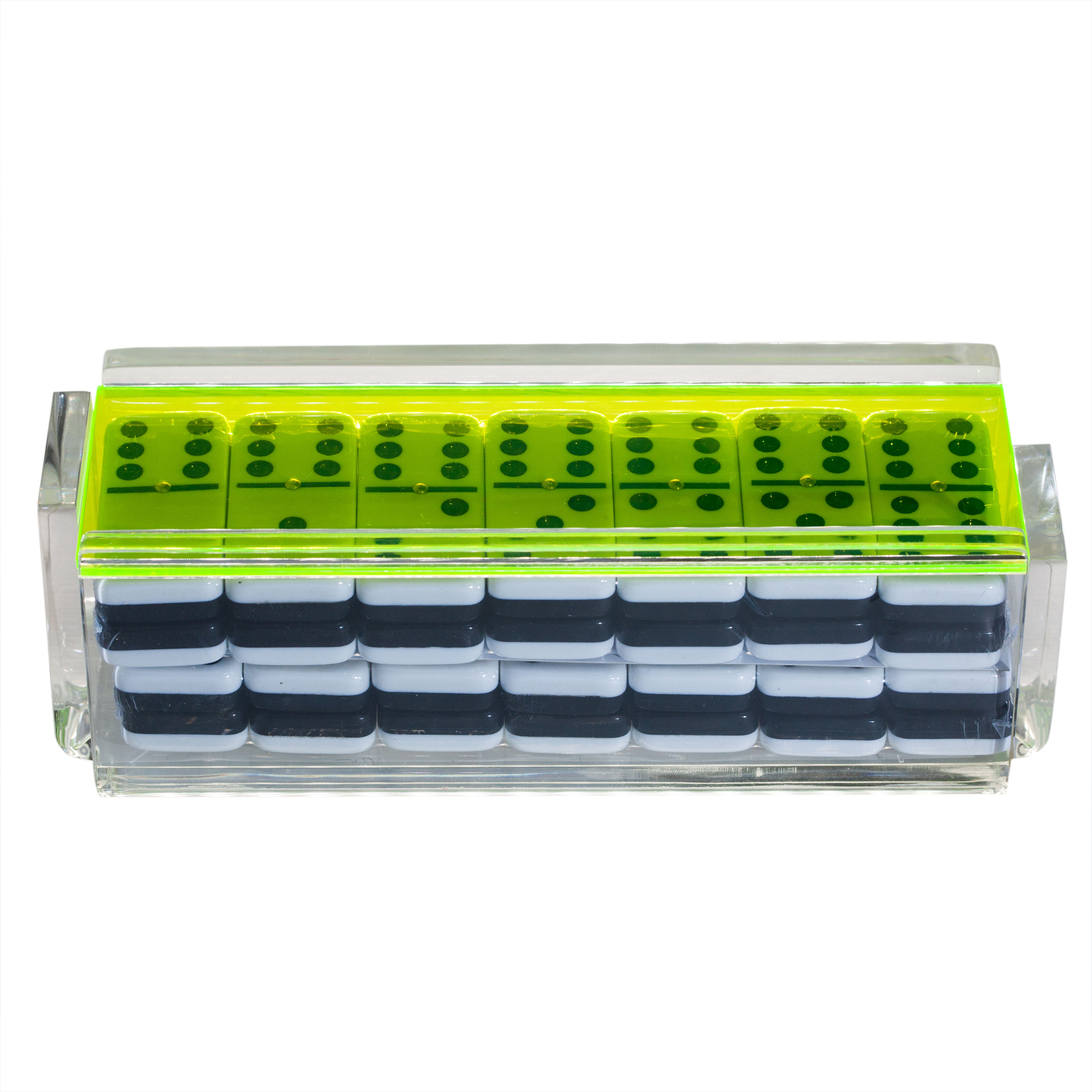 El Tigre Neon Green Domino Set - Premium 28-Piece Mexican Train Dominoes for Game Nights, Parties, and Family Fun