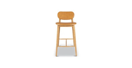 Bonato Leather Counter Stool - Modern Bar Stool with Cushioned Seat, Adjustable Height for Kitchen Island, Breakfast Bar & Home Decor
