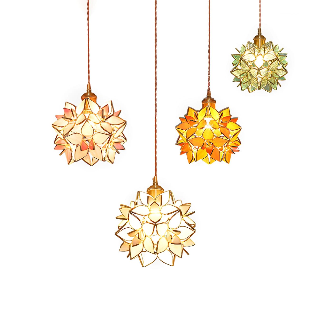 Handmade Capiz Shell Pendant Light - Natural Seashell Chandelier for Dining Room, Bedroom & Living Room Decor