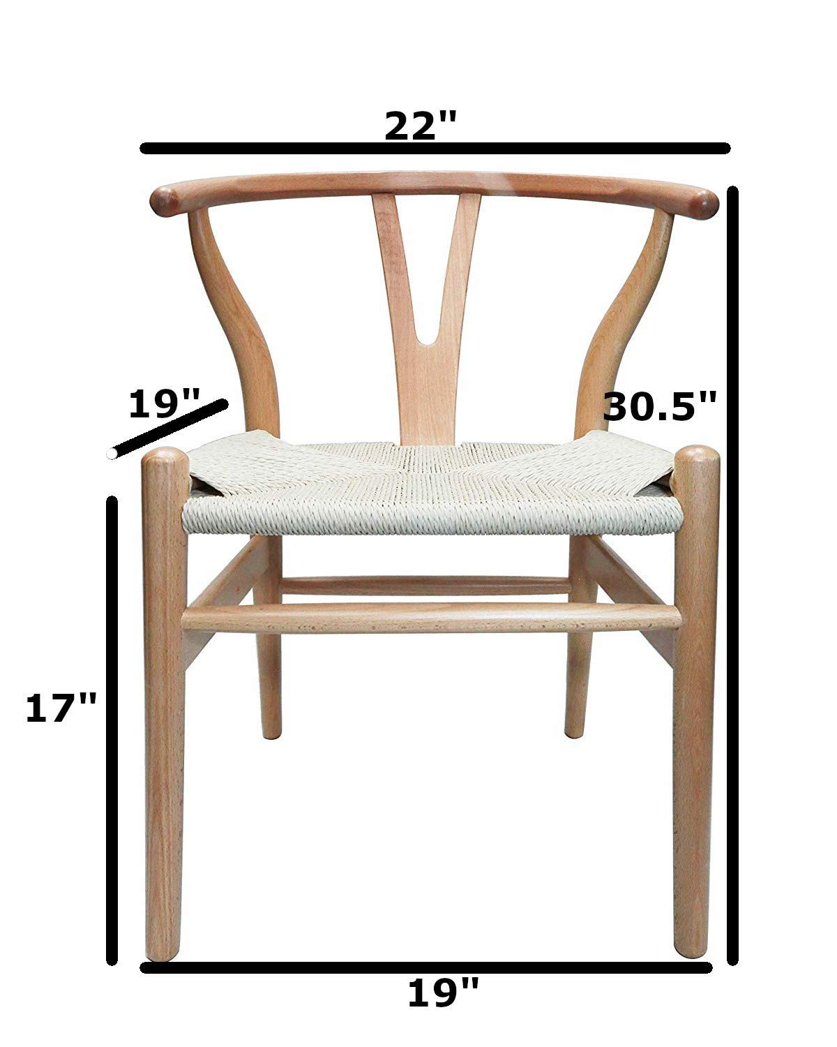 Authentic Replica Hans Wegner Wishbone Chair in Black - Mid-Century Modern Dining Chair for Home, Office & Restaurant Decor