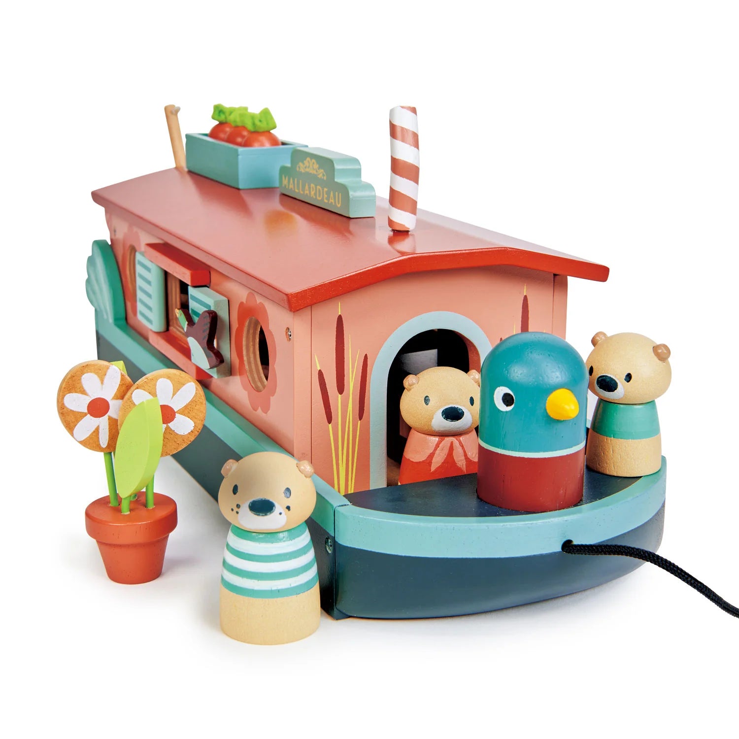 Little Otter Canal Boat - Premium Wooden Toy Boat for Kids | Perfect for Bathtub Play, Pool Fun & Outdoor Water Adventures