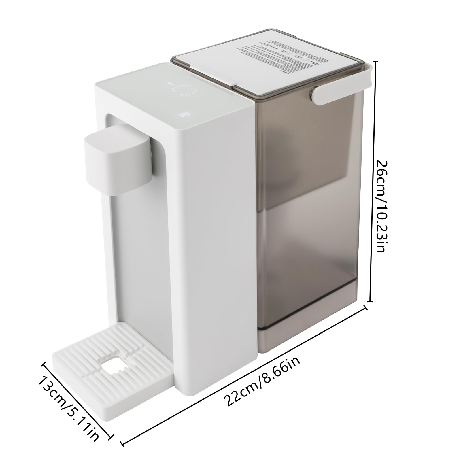 DYRABREST 3L/12 Cups Instant Hot Water Dispenser with 5 Temperature Settings, Safety Lock & Built-in Filter - 1450W Electric Countertop Water Boiler for Coffee, Tea & Cooking - Fast Heating Home & Office Water Purifier System